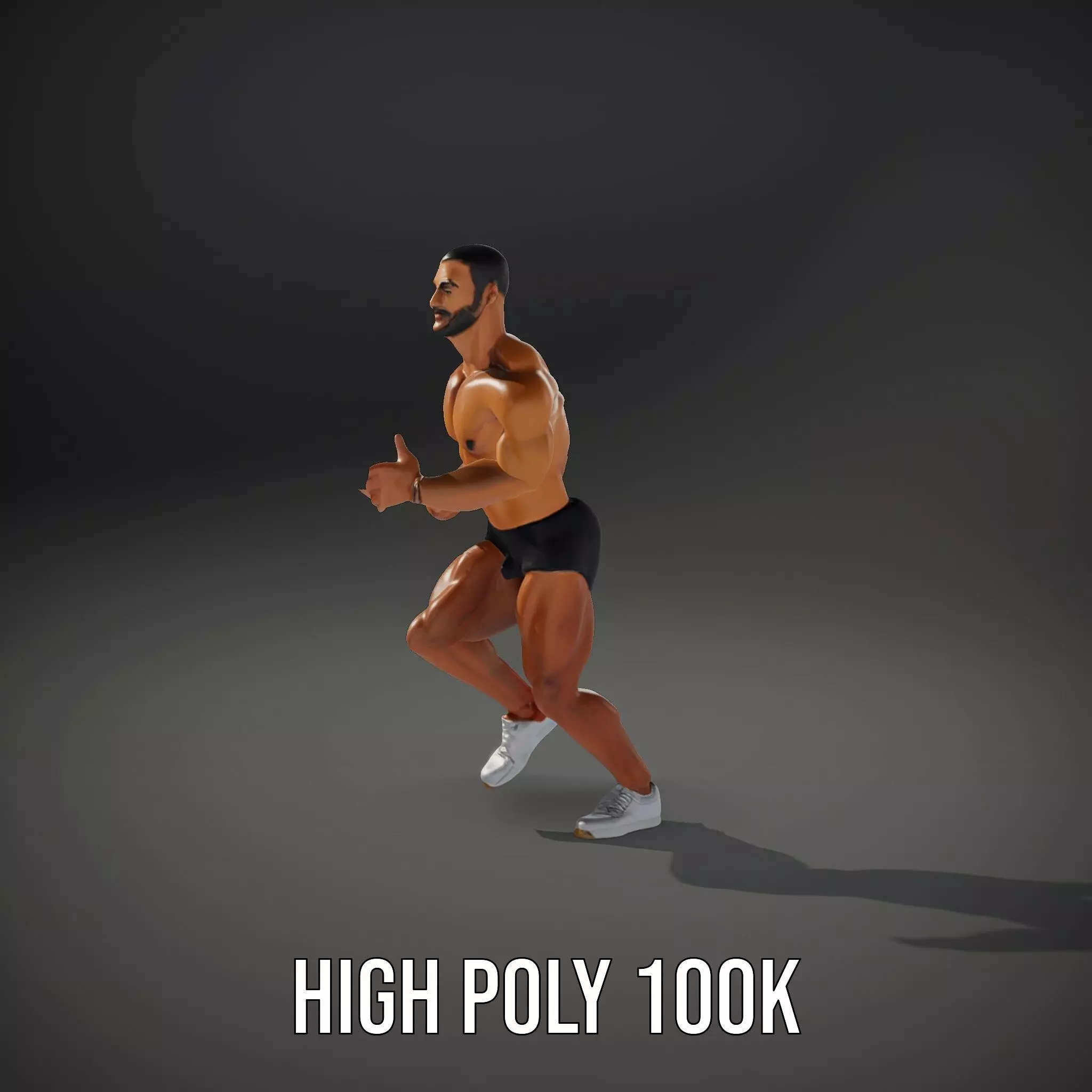 Muscular Male Figure Model Pack with Athletic Pose Low-poly 3D model_33