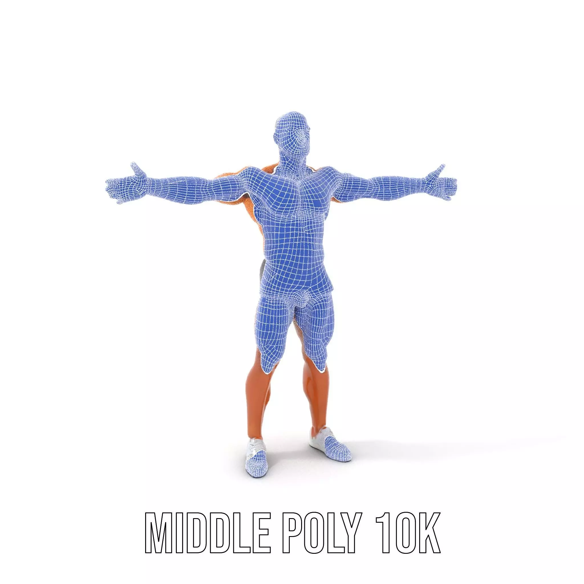 Muscular Male Figure Model Pack with Athletic Pose Low-poly 3D model_28