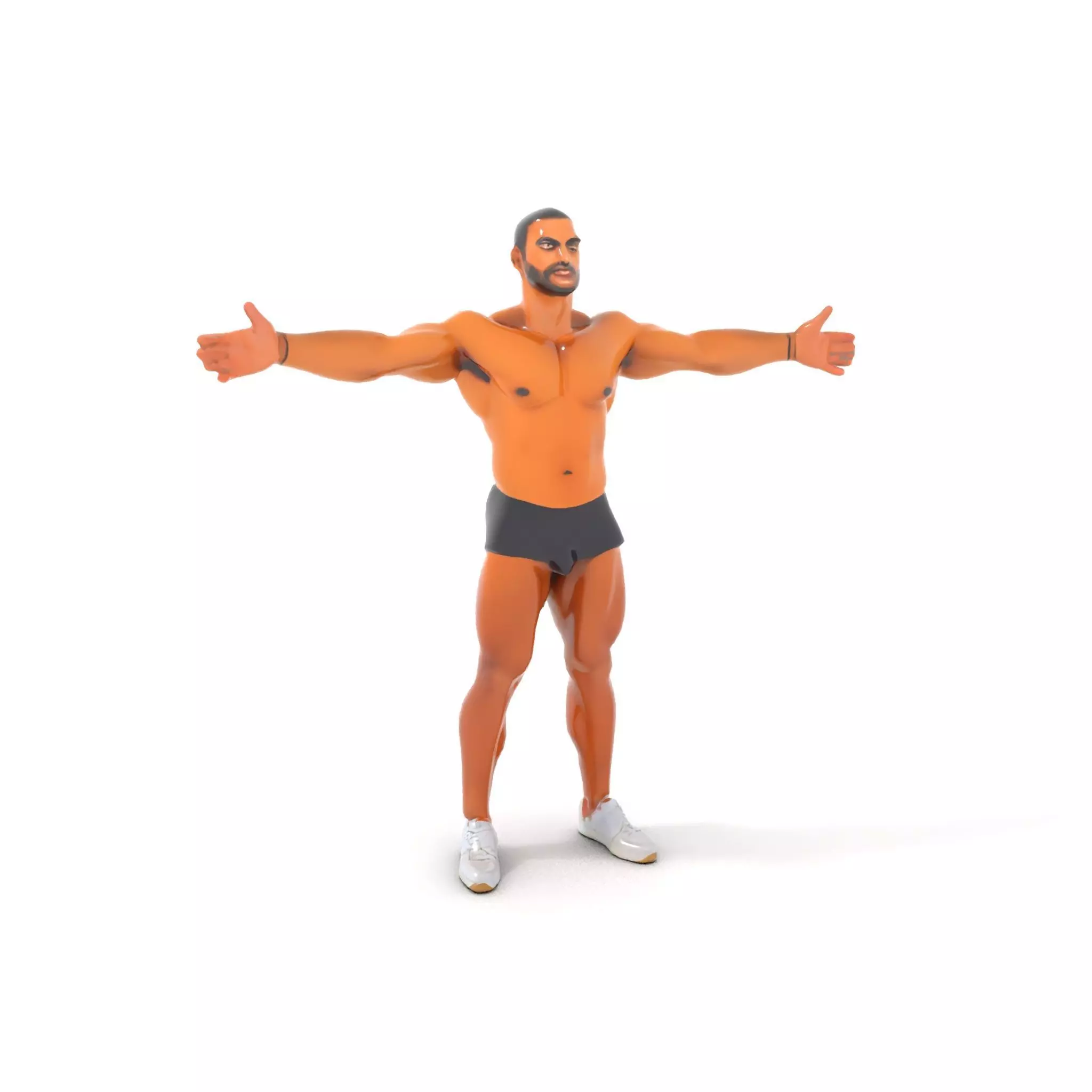 Muscular Male Figure Model Pack with Athletic Pose Low-poly 3D model_25