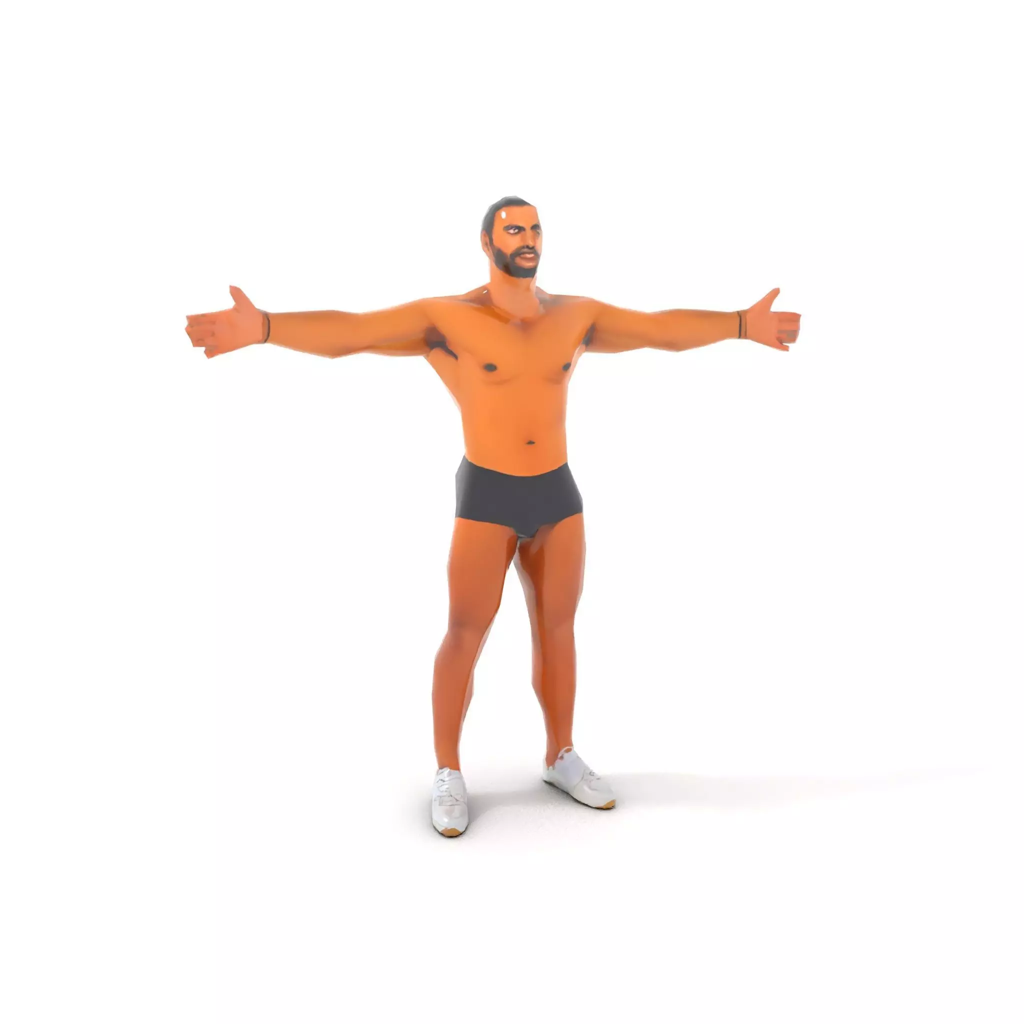 Muscular Male Figure Model Pack with Athletic Pose Low-poly 3D model_10