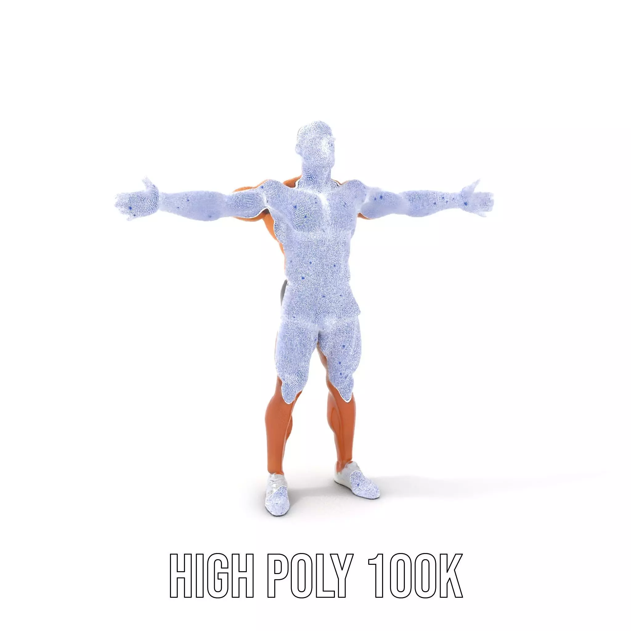Muscular Male Figure Model Pack with Athletic Pose Low-poly 3D model_5