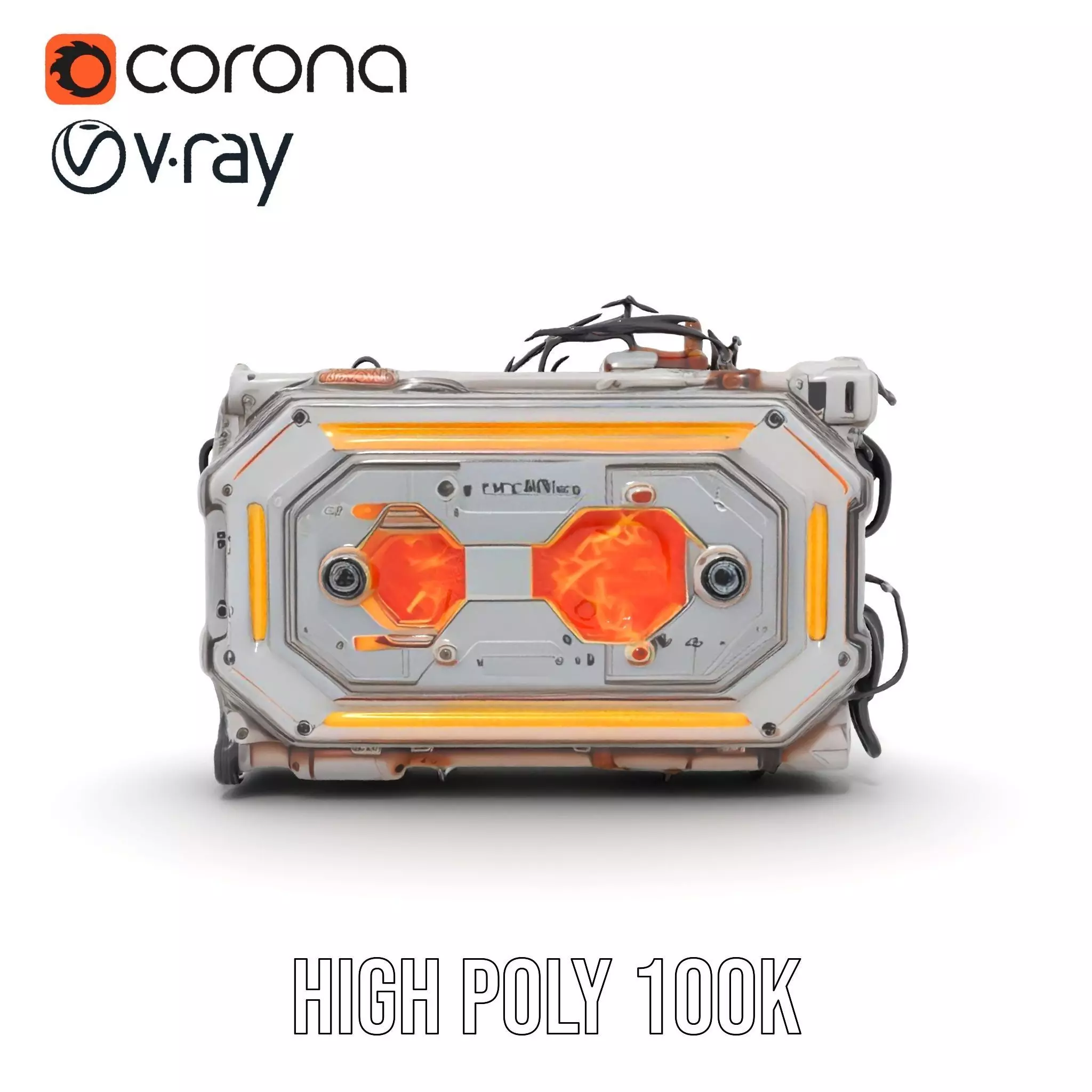 Futuristic Energy Core Model Pack with Glowing Elements Low-poly 3D model_26