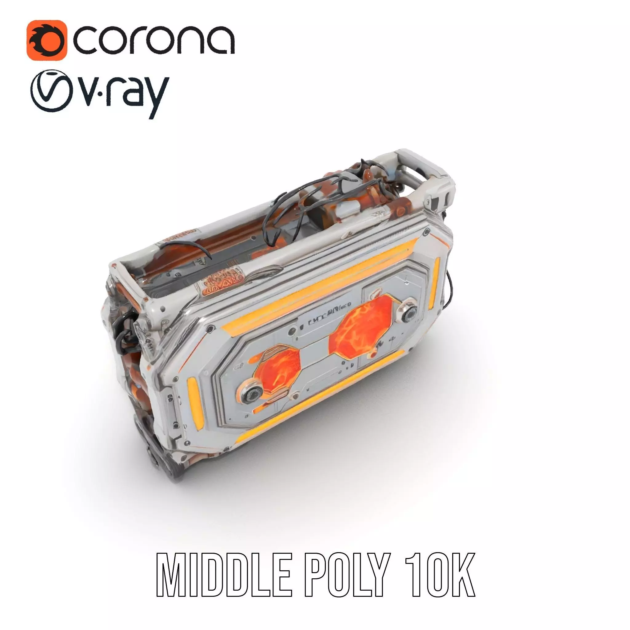 Futuristic Energy Core Model Pack with Glowing Elements Low-poly 3D model_6