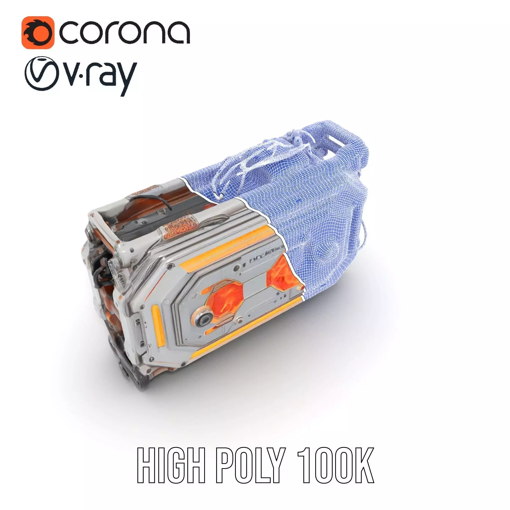 Futuristic Energy Core Model Pack with Glowing Elements Low-poly 3D model_33