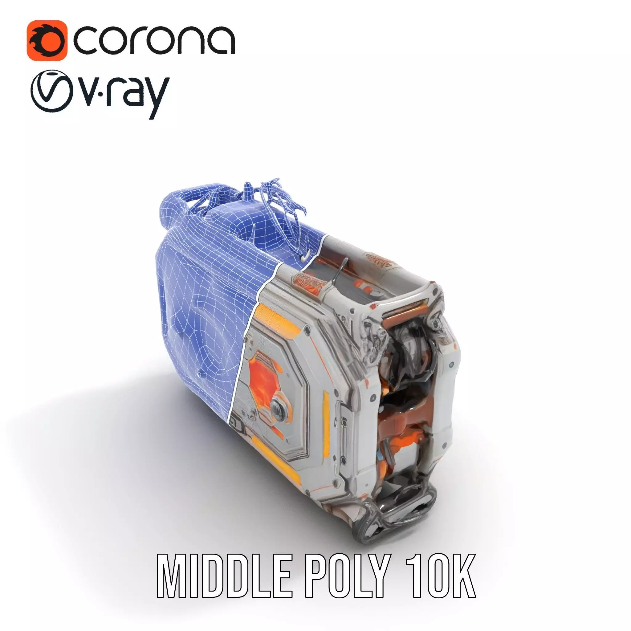 Futuristic Energy Core Model Pack with Glowing Elements Low-poly 3D model_27