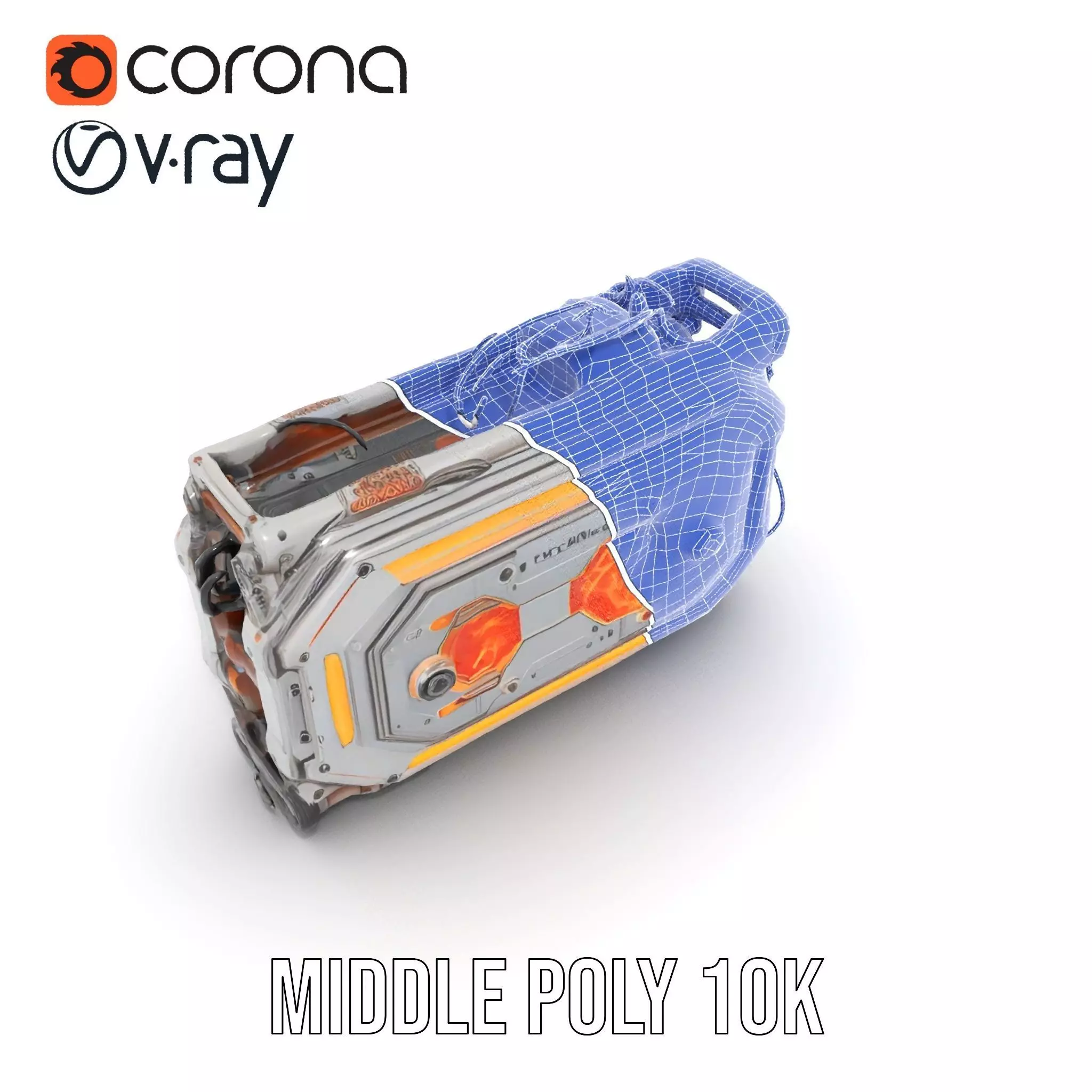 Futuristic Energy Core Model Pack with Glowing Elements Low-poly 3D model_13