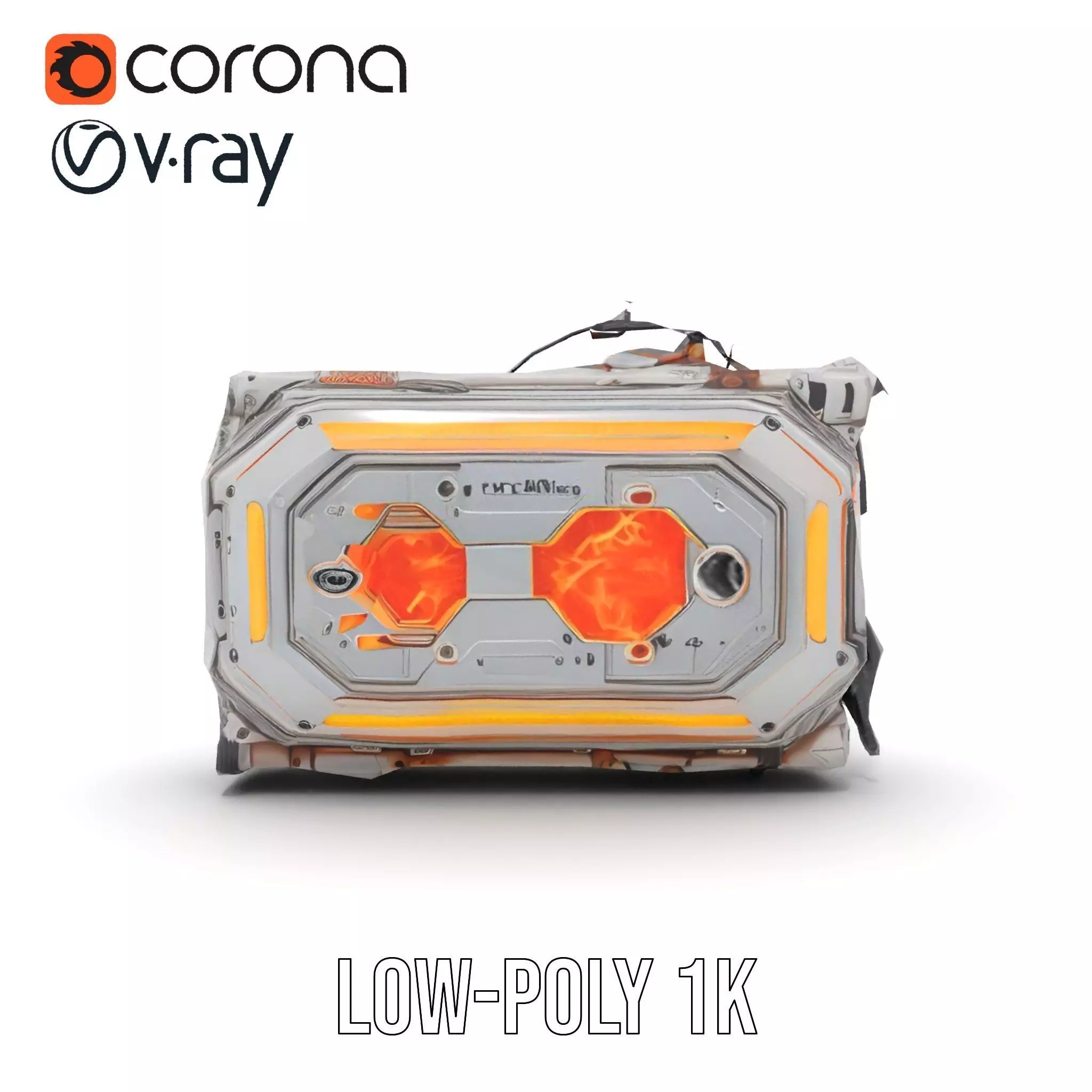 Futuristic Energy Core Model Pack with Glowing Elements Low-poly 3D model_11