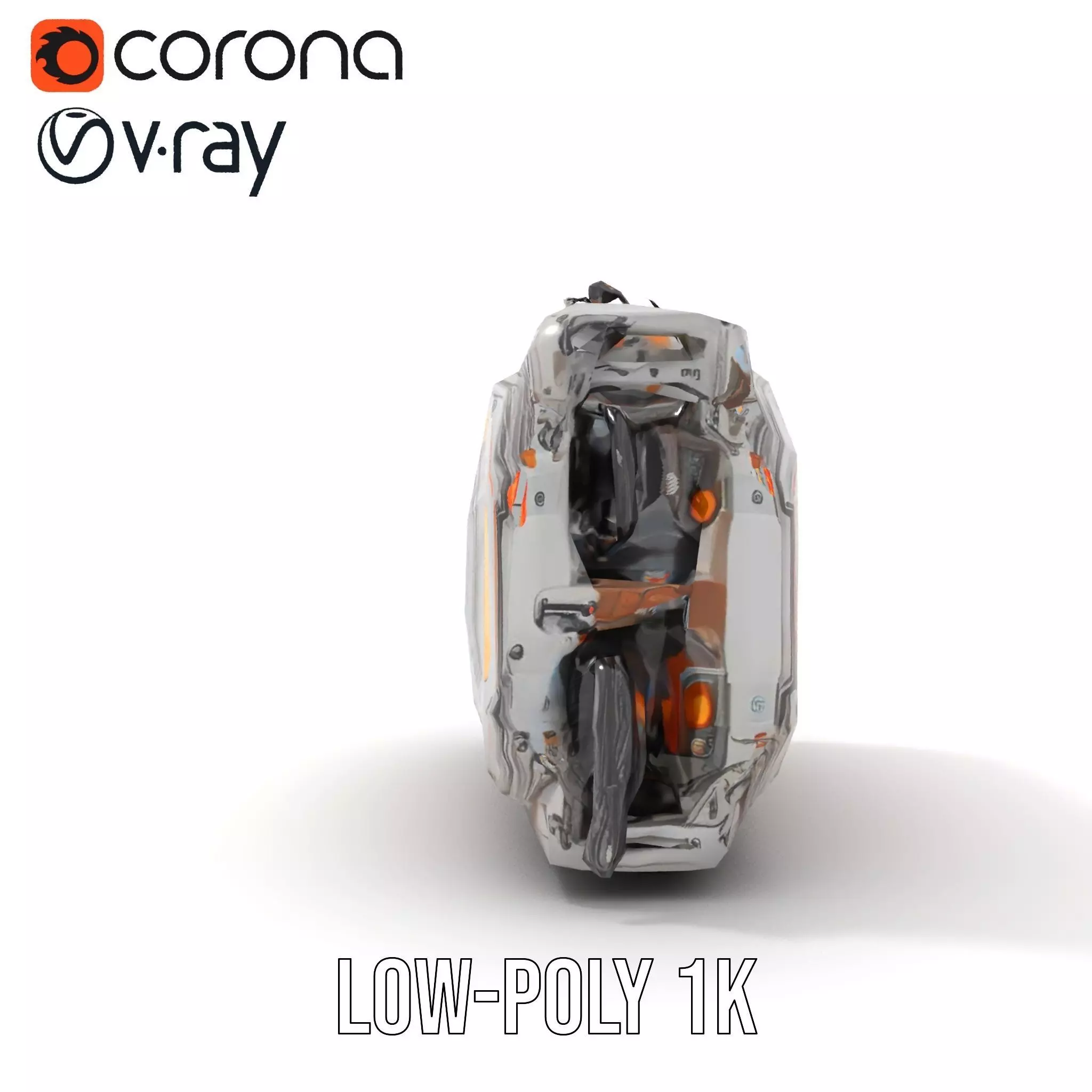 Futuristic Energy Core Model Pack with Glowing Elements Low-poly 3D model_8