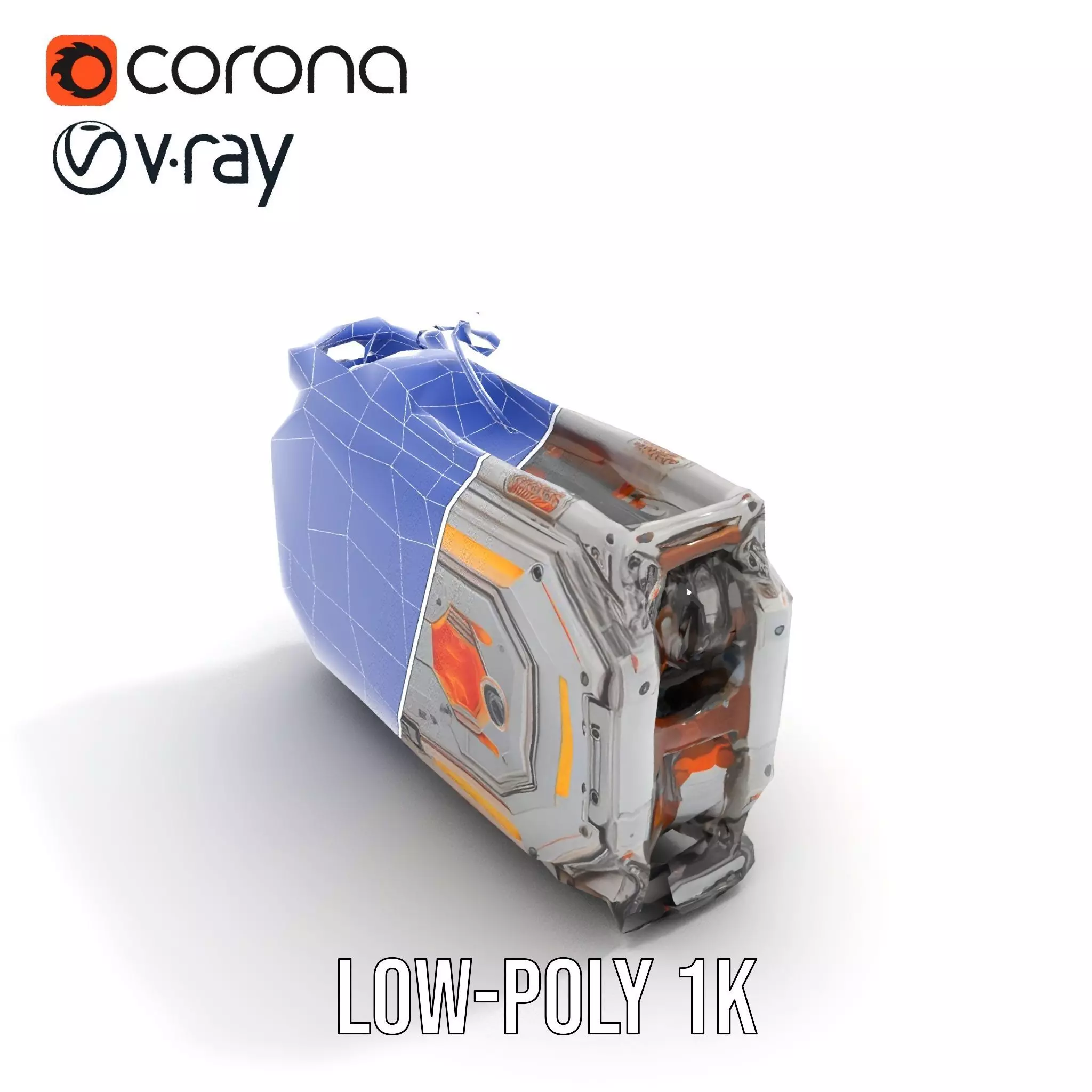 Futuristic Energy Core Model Pack with Glowing Elements Low-poly 3D model_14