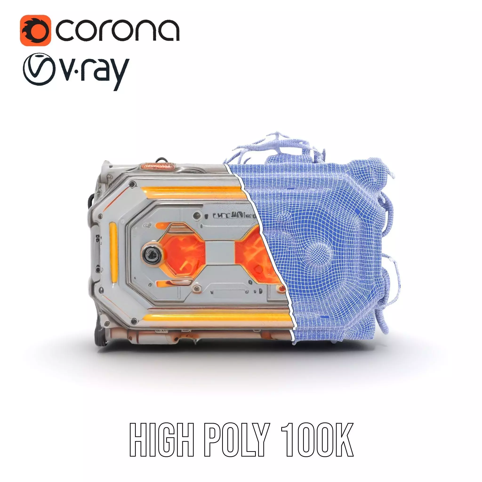 Futuristic Energy Core Model Pack with Glowing Elements Low-poly 3D model_34