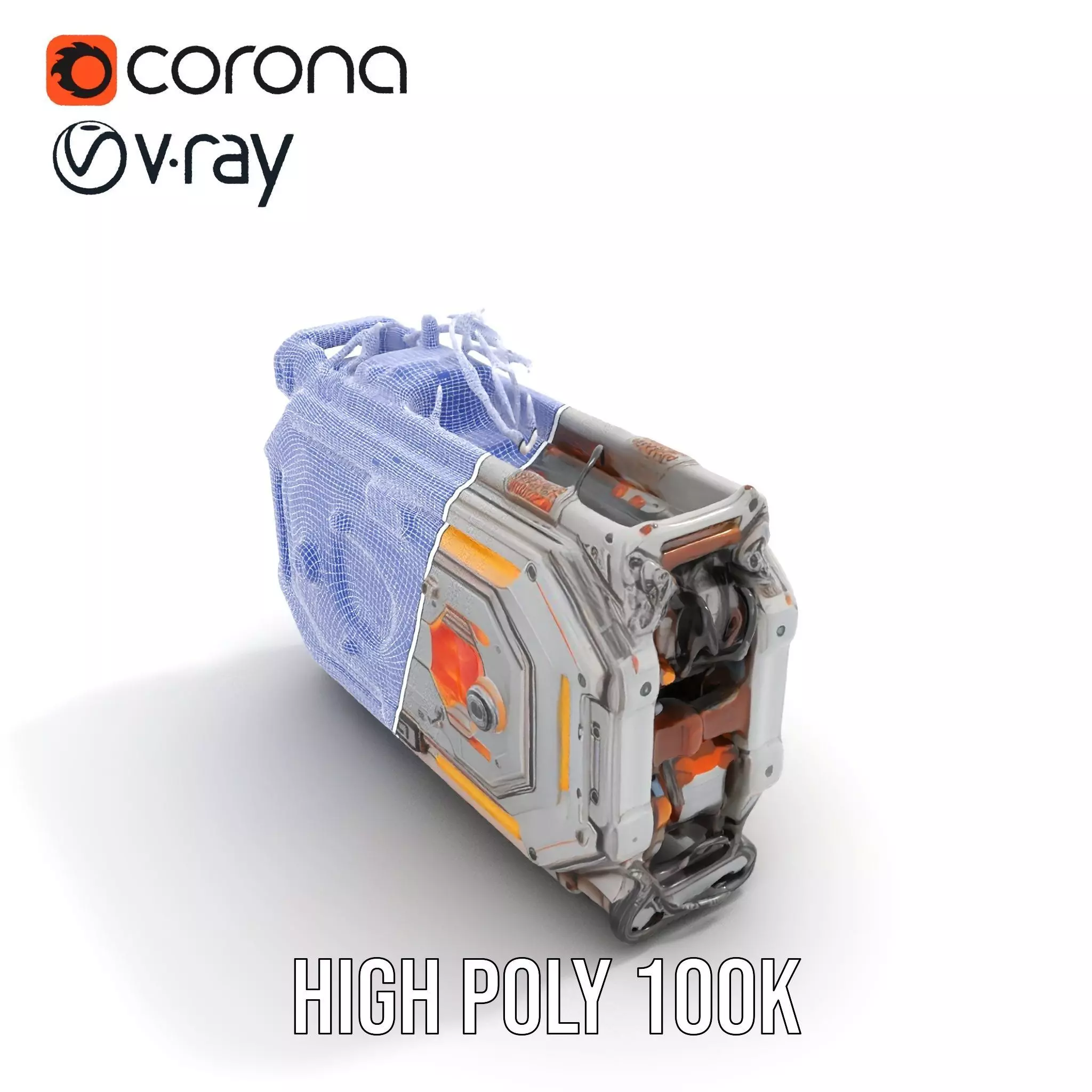 Futuristic Energy Core Model Pack with Glowing Elements Low-poly 3D model_29