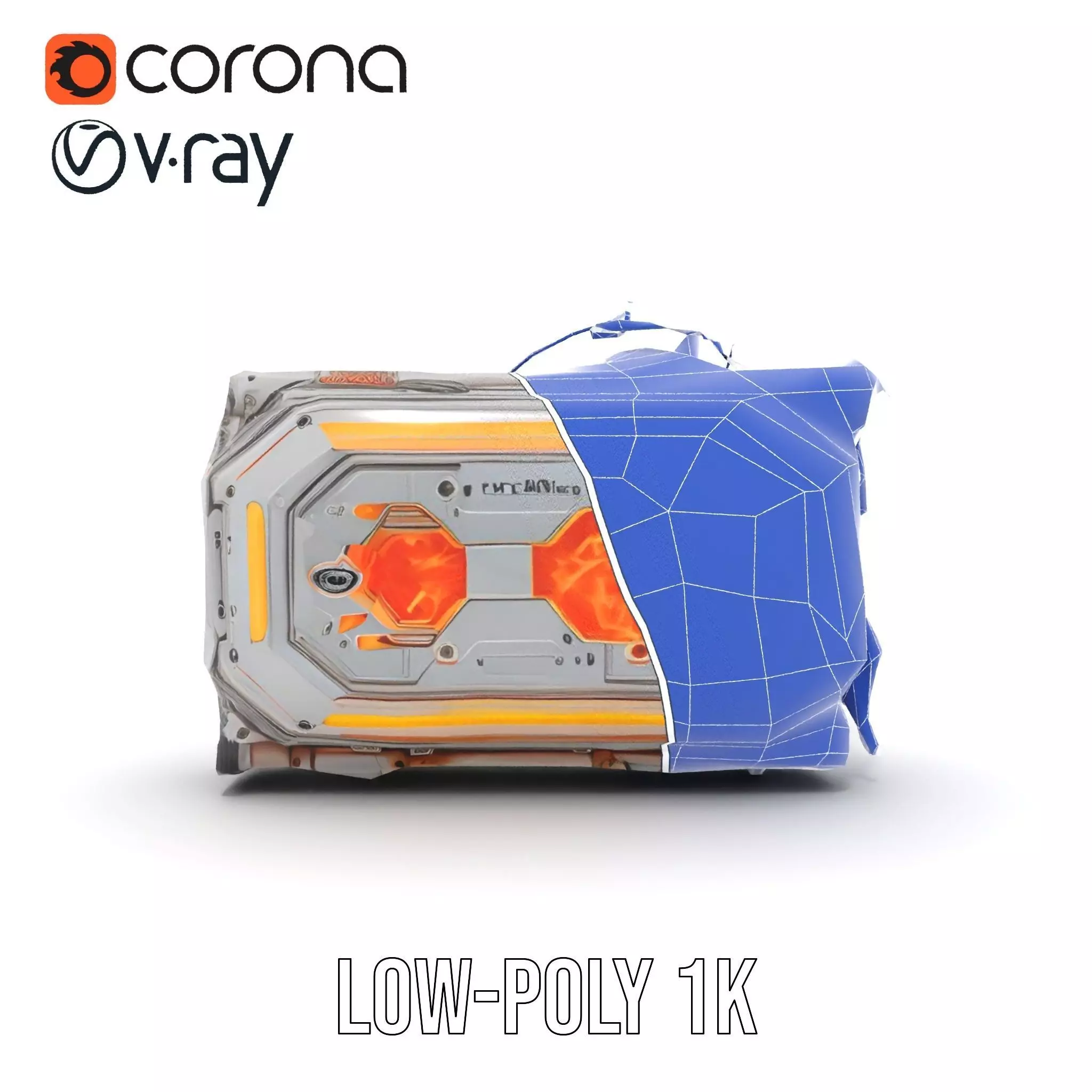 Futuristic Energy Core Model Pack with Glowing Elements Low-poly 3D model_25