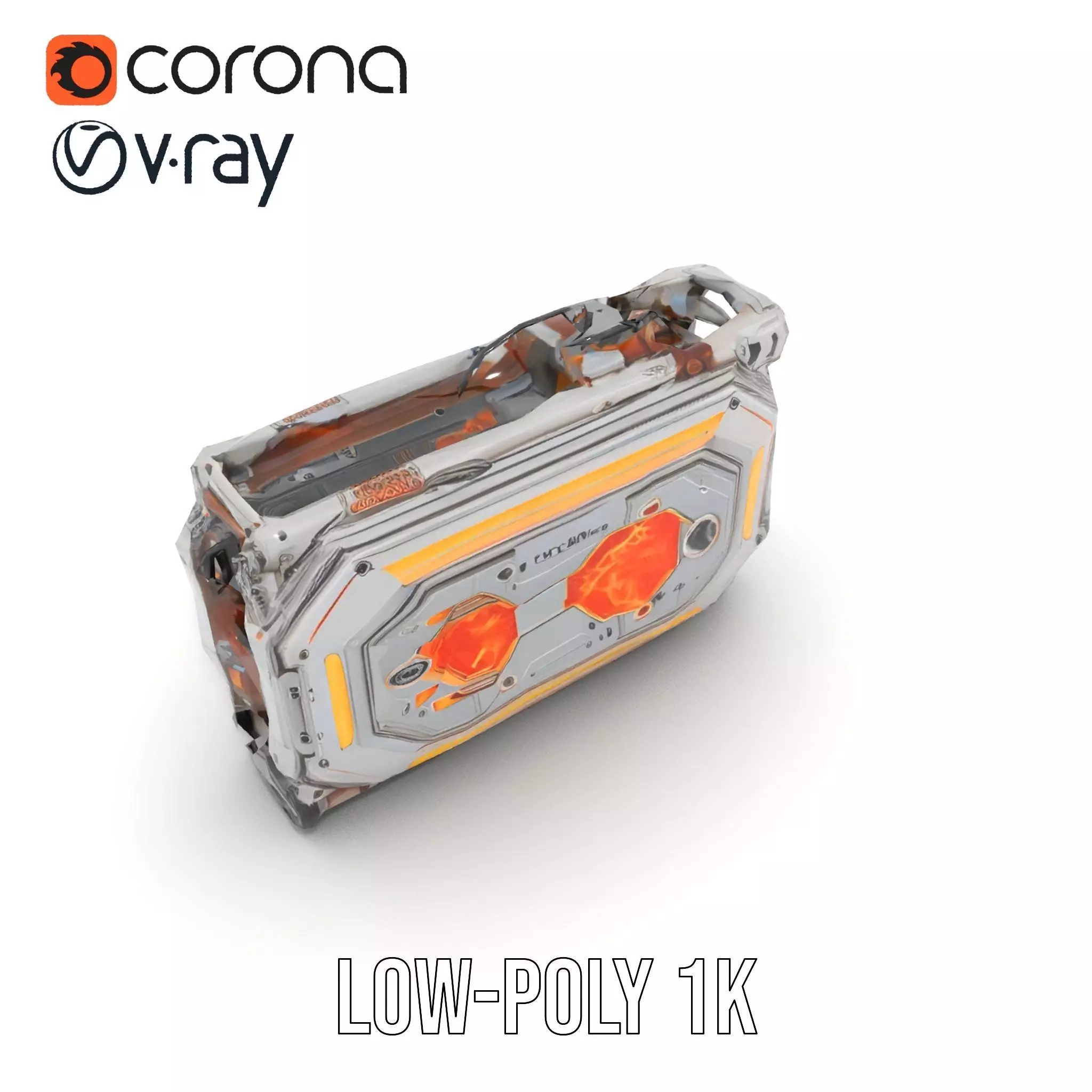 Futuristic Energy Core Model Pack with Glowing Elements Low-poly 3D model_7