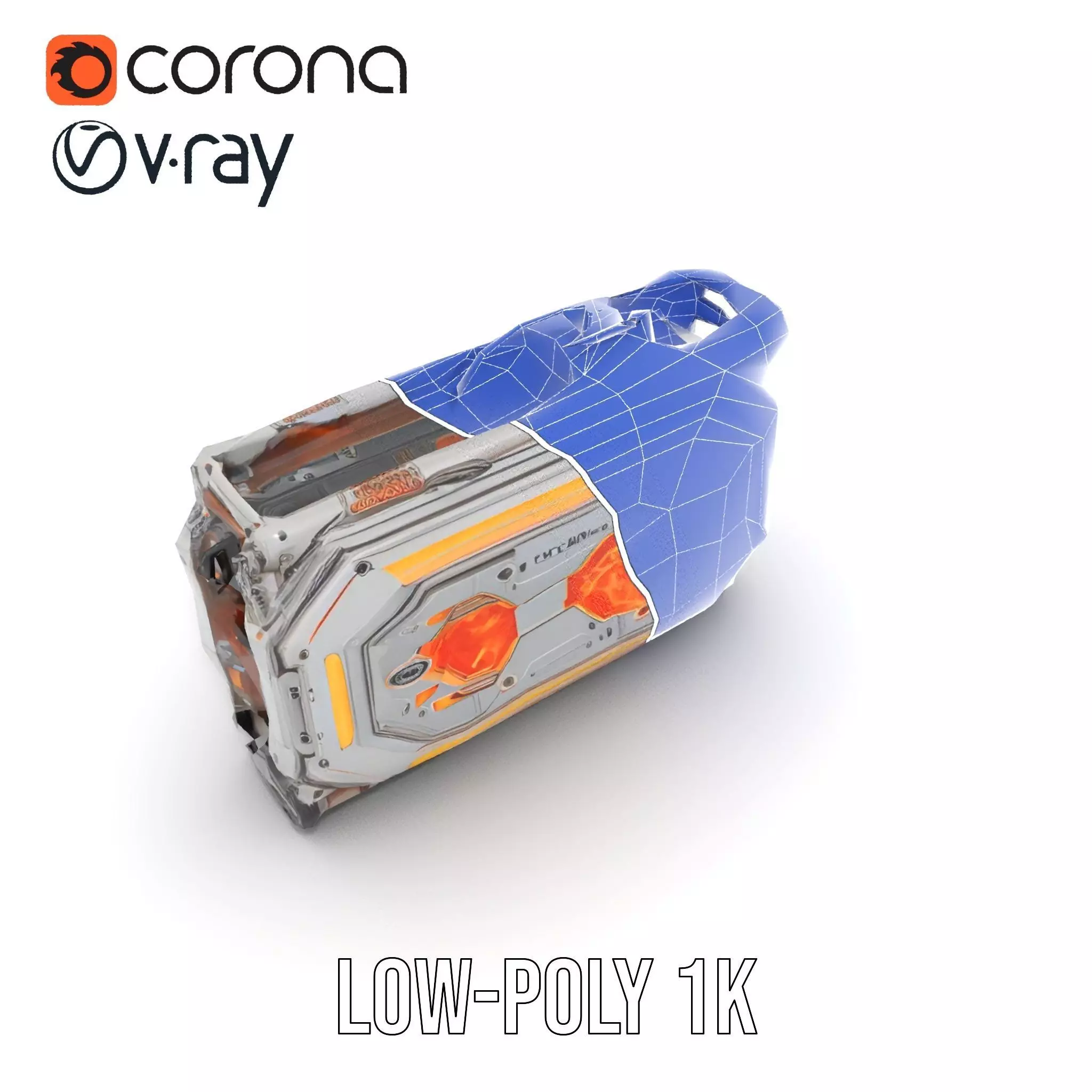 Futuristic Energy Core Model Pack with Glowing Elements Low-poly 3D model_22