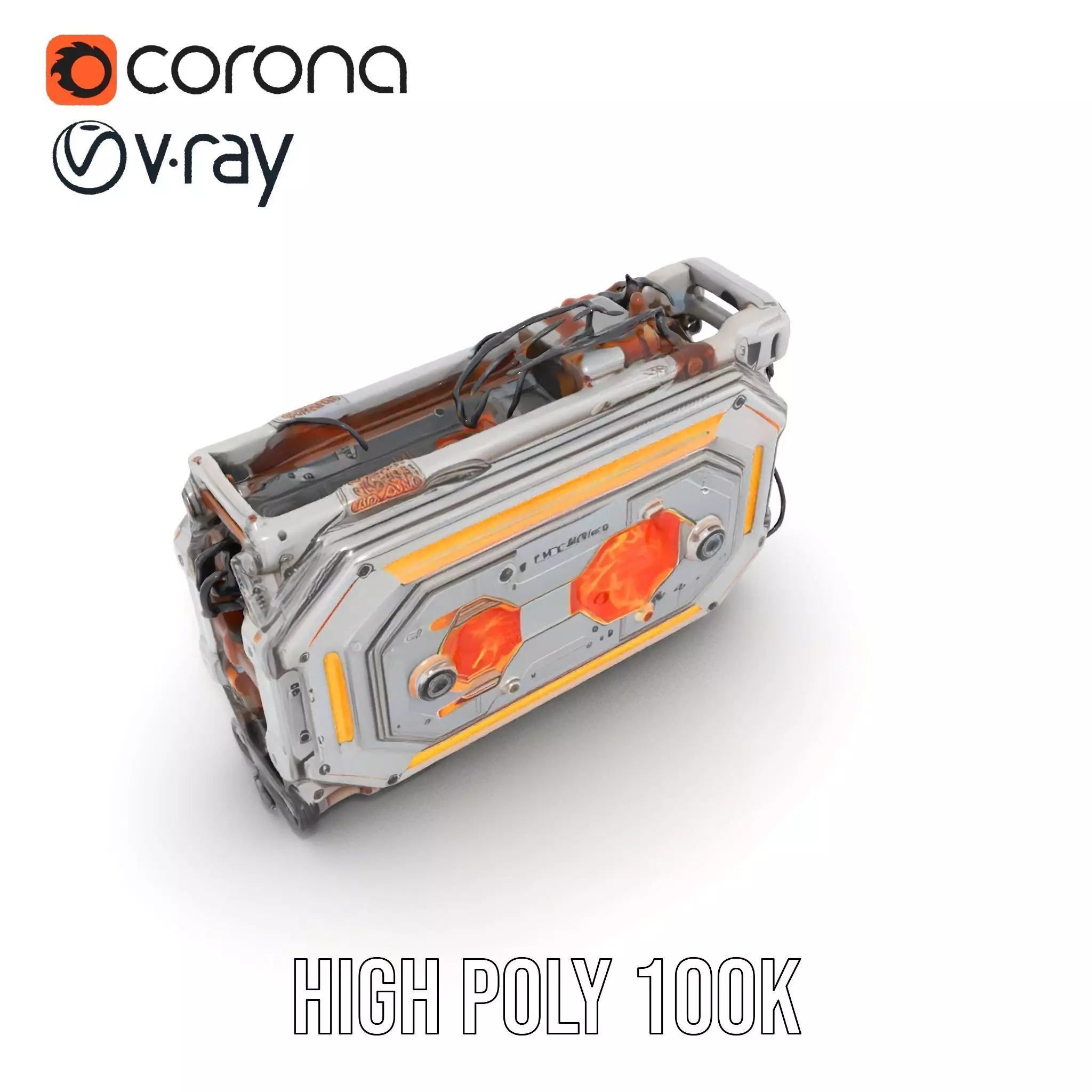 Futuristic Energy Core Model Pack with Glowing Elements Low-poly 3D model_12