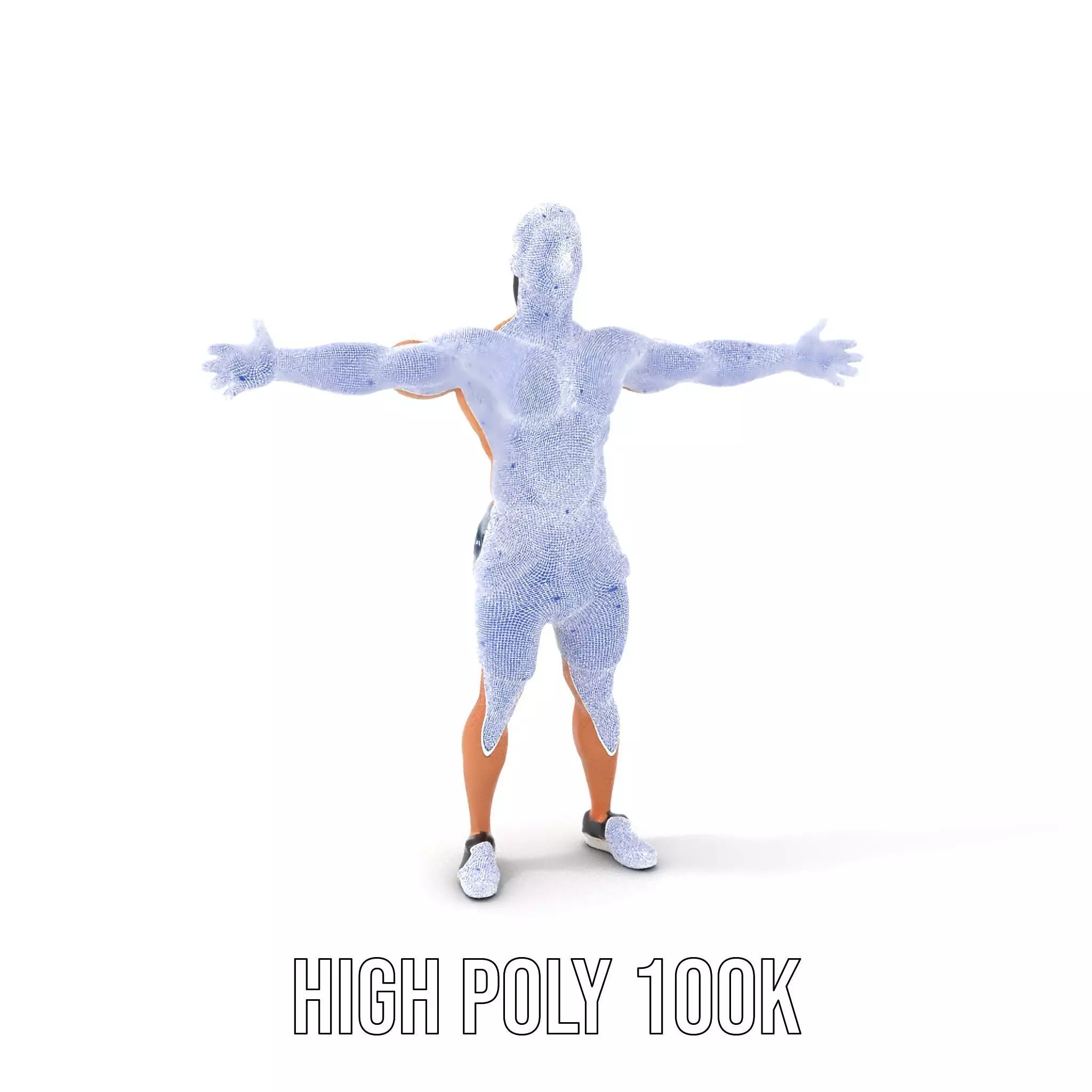 Athletic Male Figure in Shorts Model Pack Low-poly 3D model_4