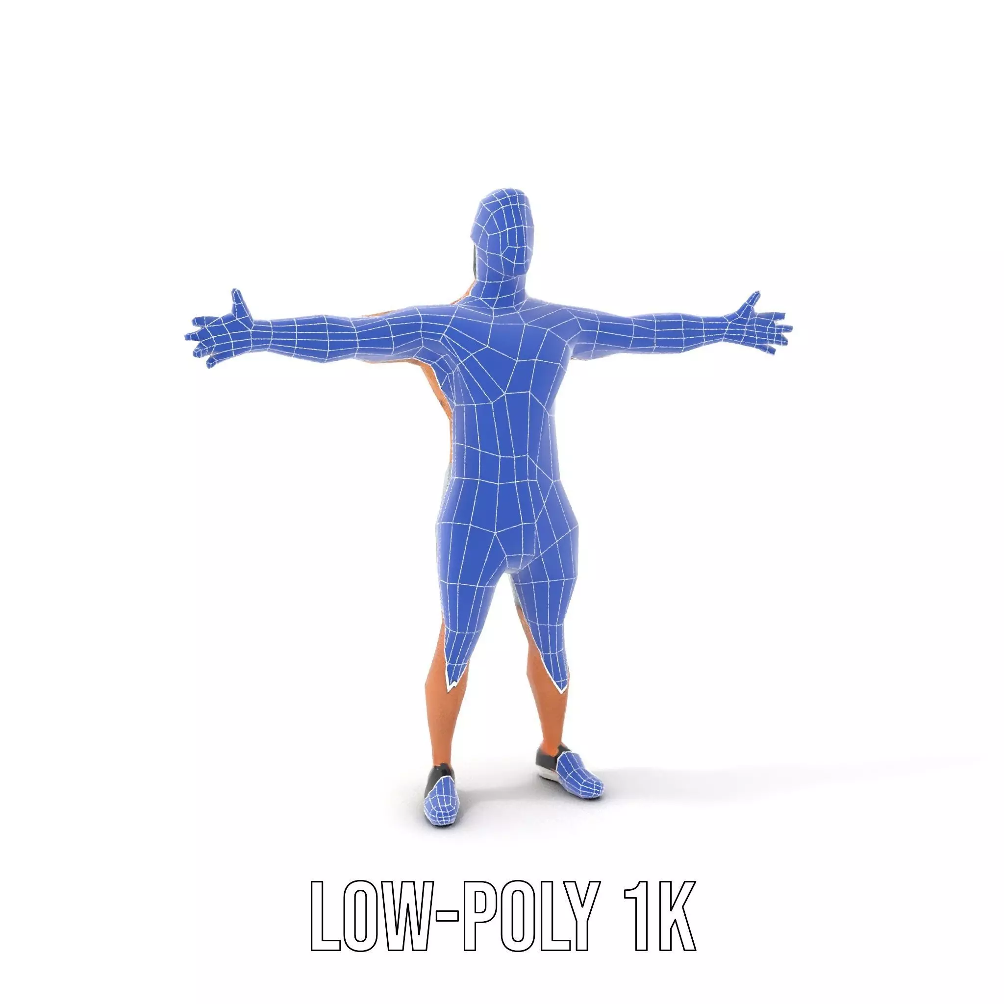 Athletic Male Figure in Shorts Model Pack Low-poly 3D model_16