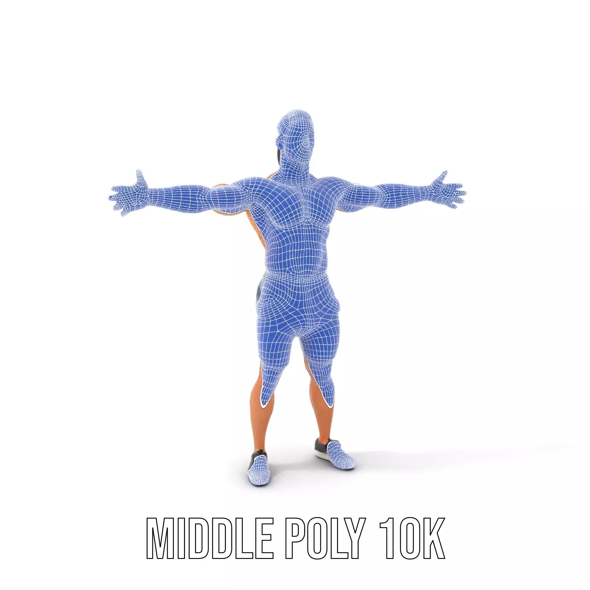 Athletic Male Figure in Shorts Model Pack Low-poly 3D model_15