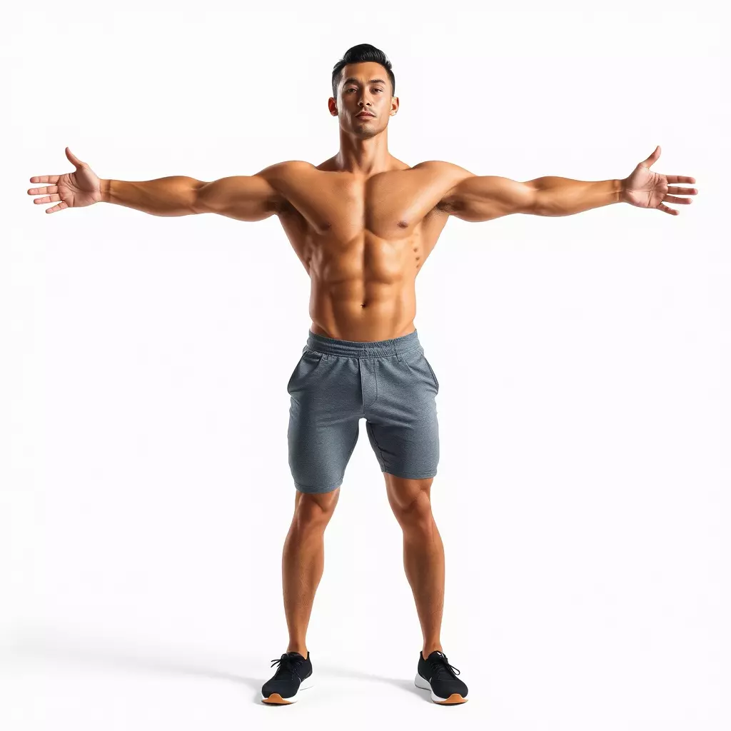 Athletic Male Figure in Shorts Model Pack Low-poly 3D model_2