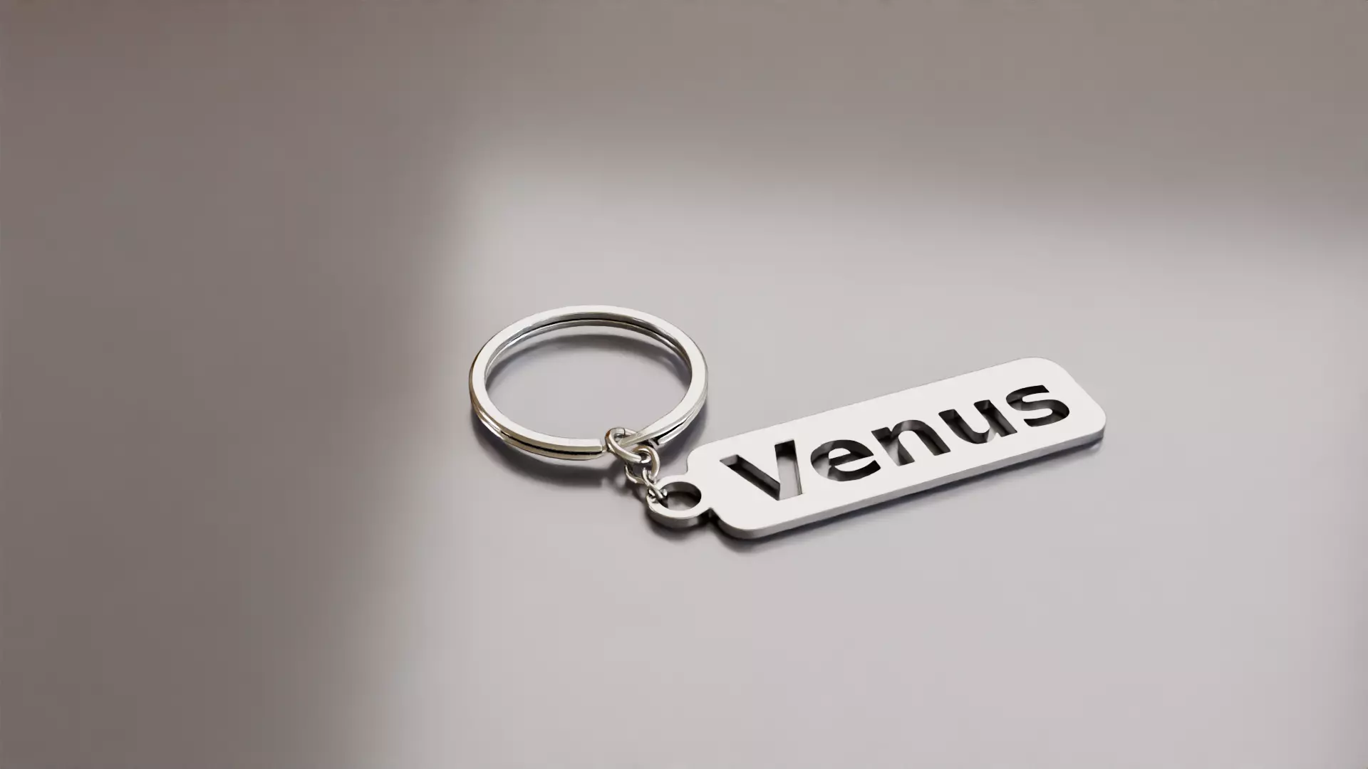 Venus Metallic Keychain 3D Model Custom Name Key Ring Free 3D model_9