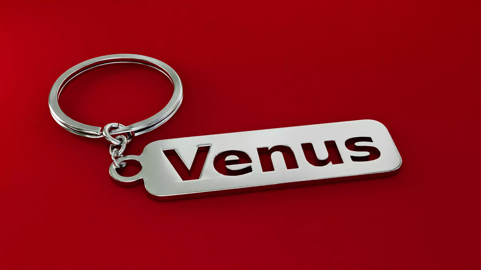 Venus Metallic Keychain 3D Model Custom Name Key Ring Free 3D model_18