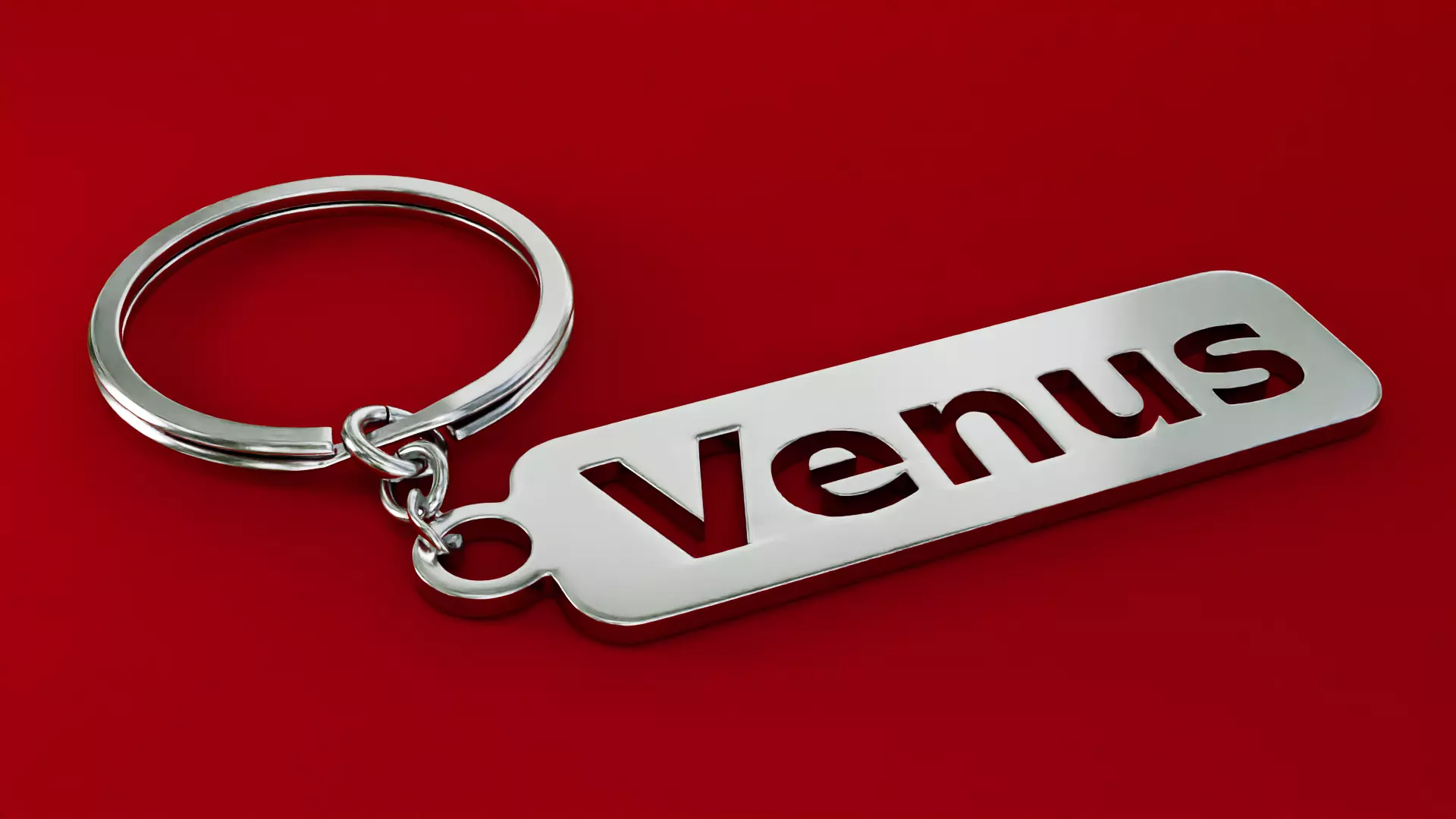 Venus Metallic Keychain 3D Model Custom Name Key Ring Free 3D model_5