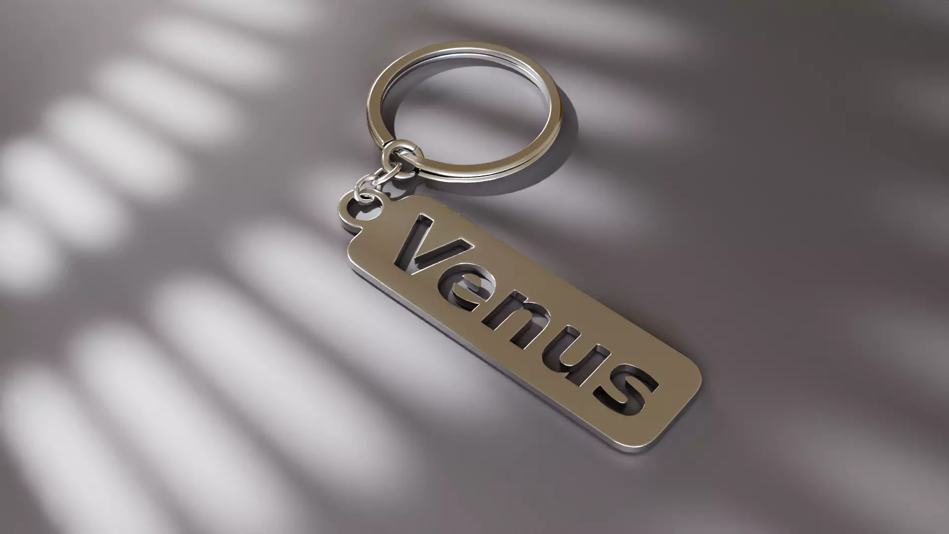 Venus Metallic Keychain 3D Model Custom Name Key Ring Free 3D model_12