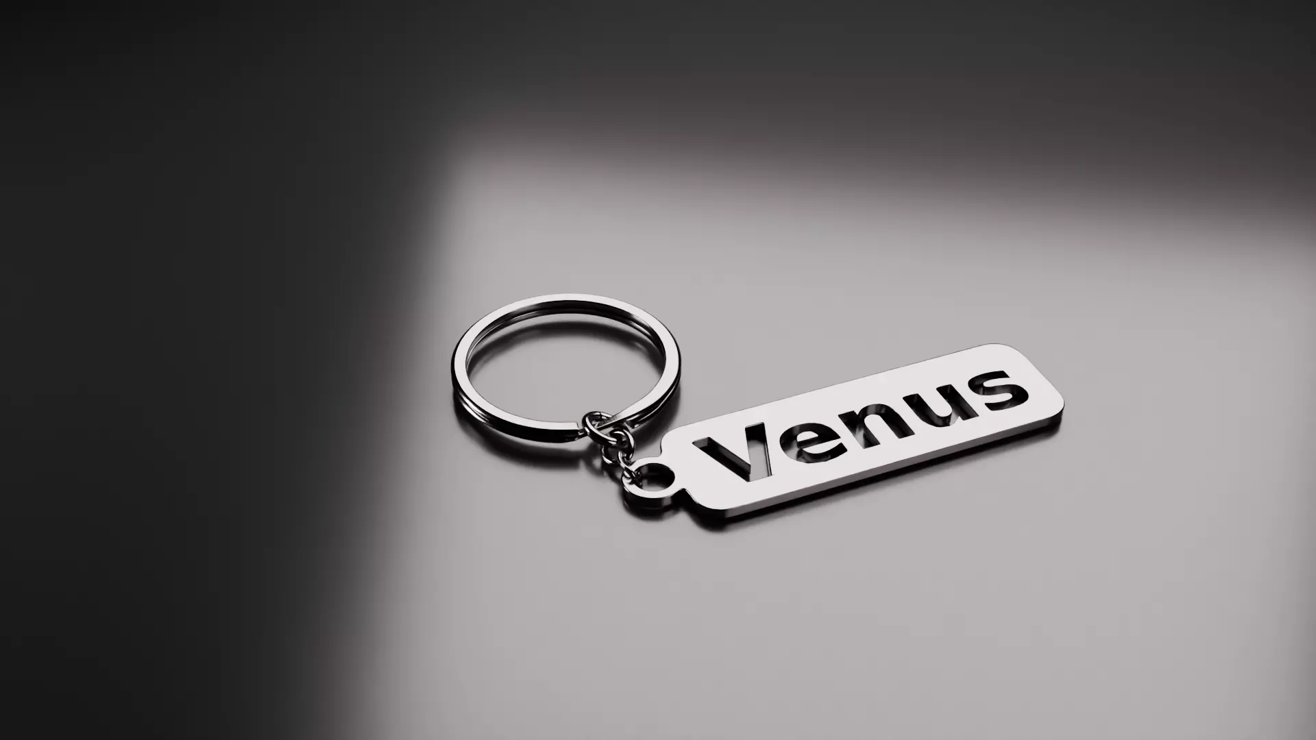 Venus Metallic Keychain 3D Model Custom Name Key Ring Free 3D model_1