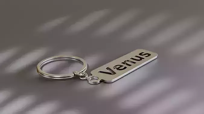 Venus Metallic Keychain 3D Model Custom Name Key Ring Free 3D model Venus Metallic Keychain 3D Model Custom Name Key Ring Free 3D model