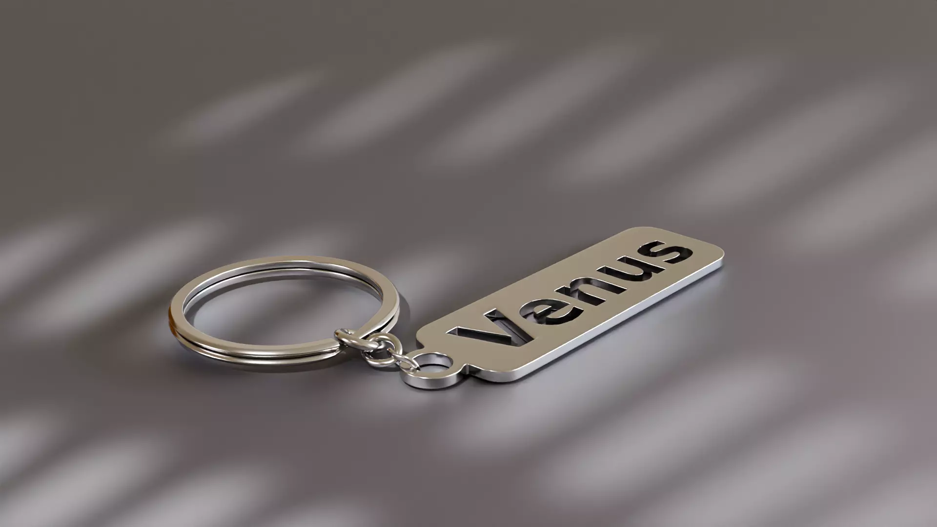 Venus Metallic Keychain 3D Model Custom Name Key Ring Free 3D model_0