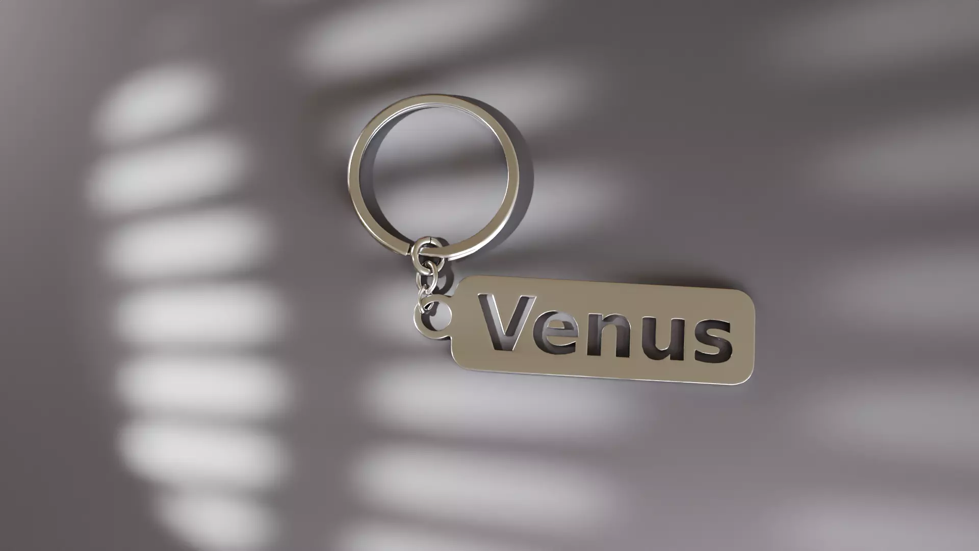 Venus Metallic Keychain 3D Model Custom Name Key Ring Free 3D model_14