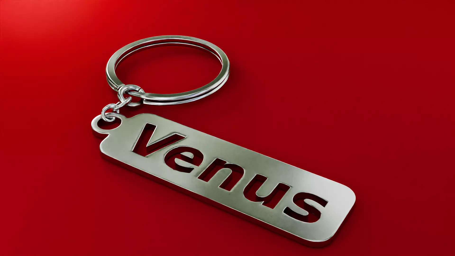 Venus Metallic Keychain 3D Model Custom Name Key Ring Free 3D model_19