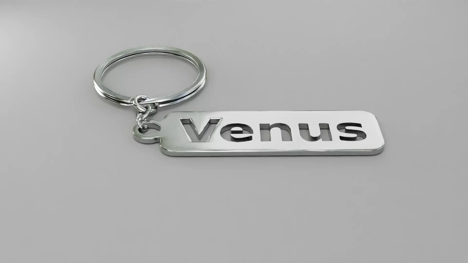 Venus Metallic Keychain 3D Model Custom Name Key Ring Free 3D model_17