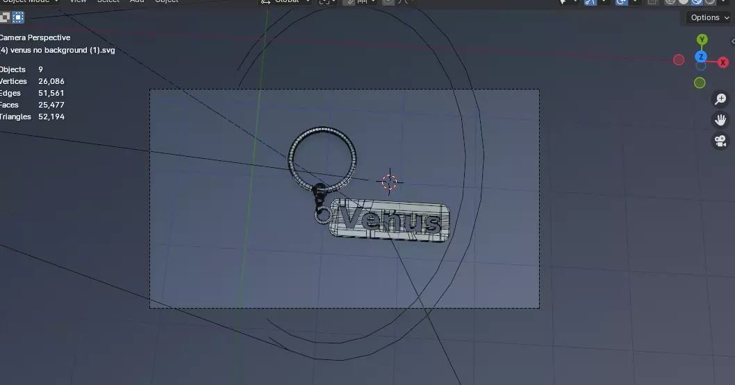 Venus Metallic Keychain 3D Model Custom Name Key Ring Free 3D model_11