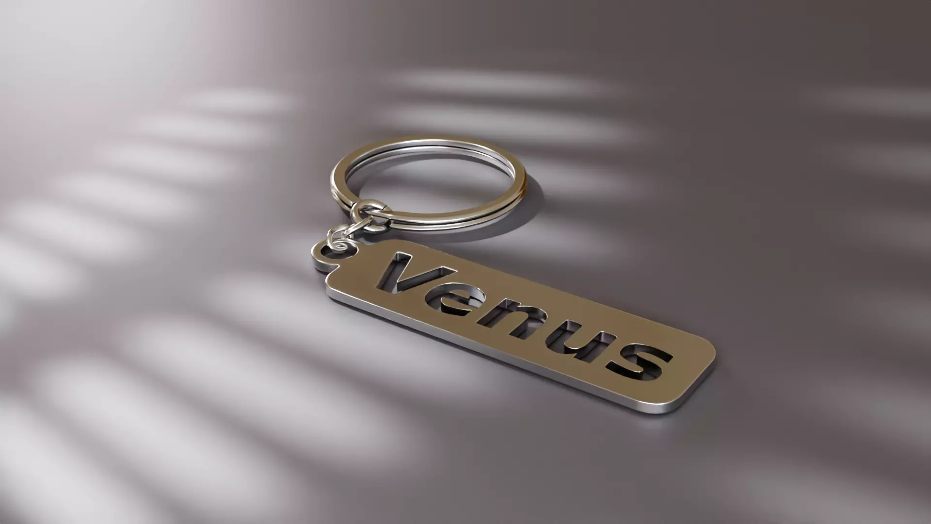 Venus Metallic Keychain 3D Model Custom Name Key Ring Free 3D model_13