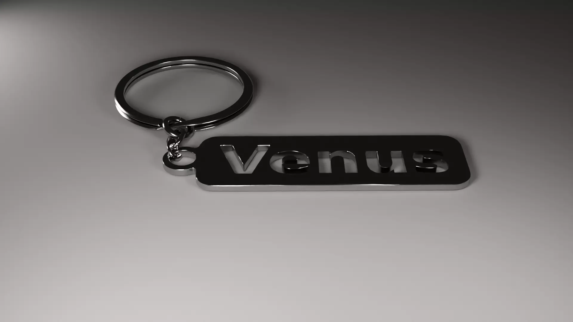 Venus Metallic Keychain 3D Model Custom Name Key Ring Free 3D model_15