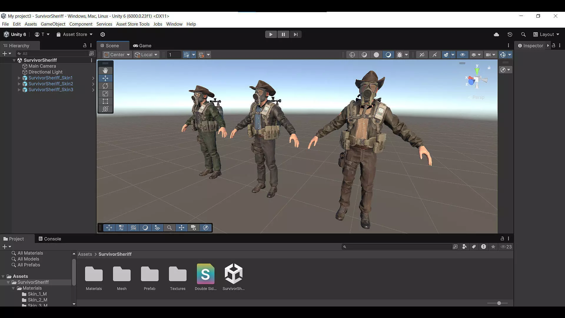 Post-Apocalyptic Sheriff Survivor modular Low-poly 3D model_25