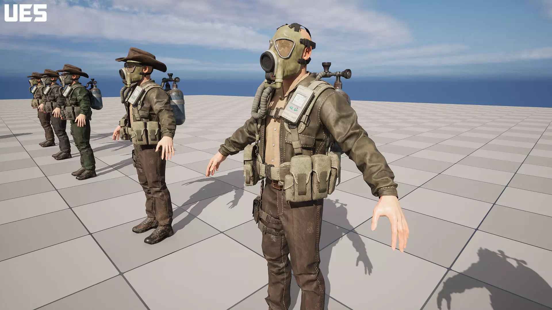 Post-Apocalyptic Sheriff Survivor modular Low-poly 3D model_18