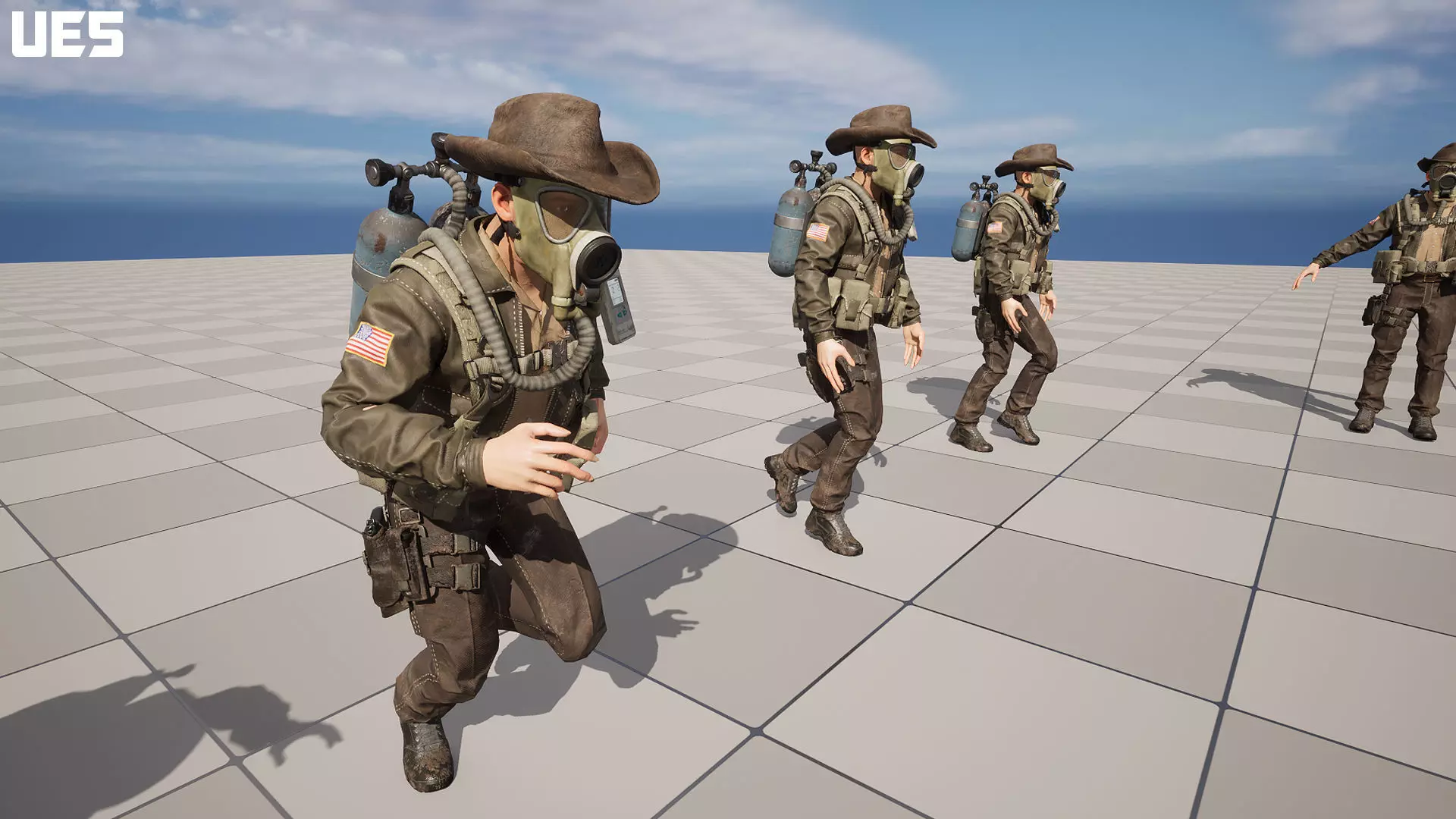 Post-Apocalyptic Sheriff Survivor modular Low-poly 3D model_14