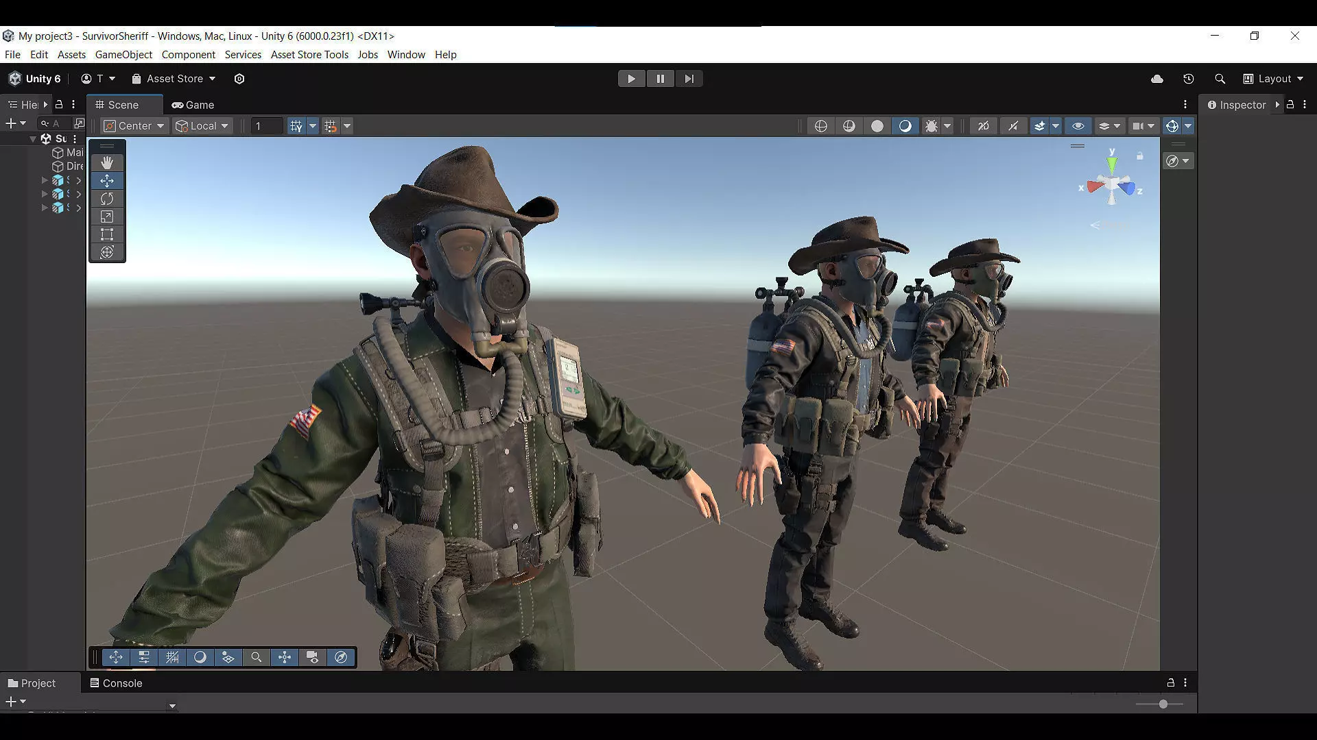 Post-Apocalyptic Sheriff Survivor modular Low-poly 3D model_29