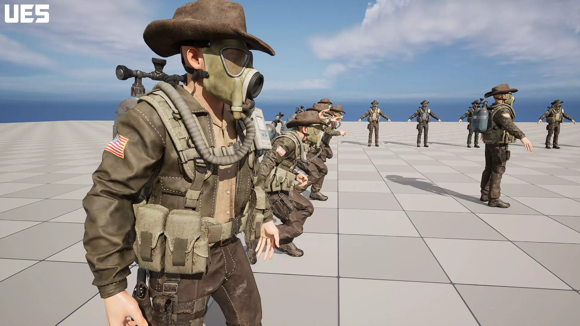 Post-Apocalyptic Sheriff Survivor modular Low-poly 3D model_13