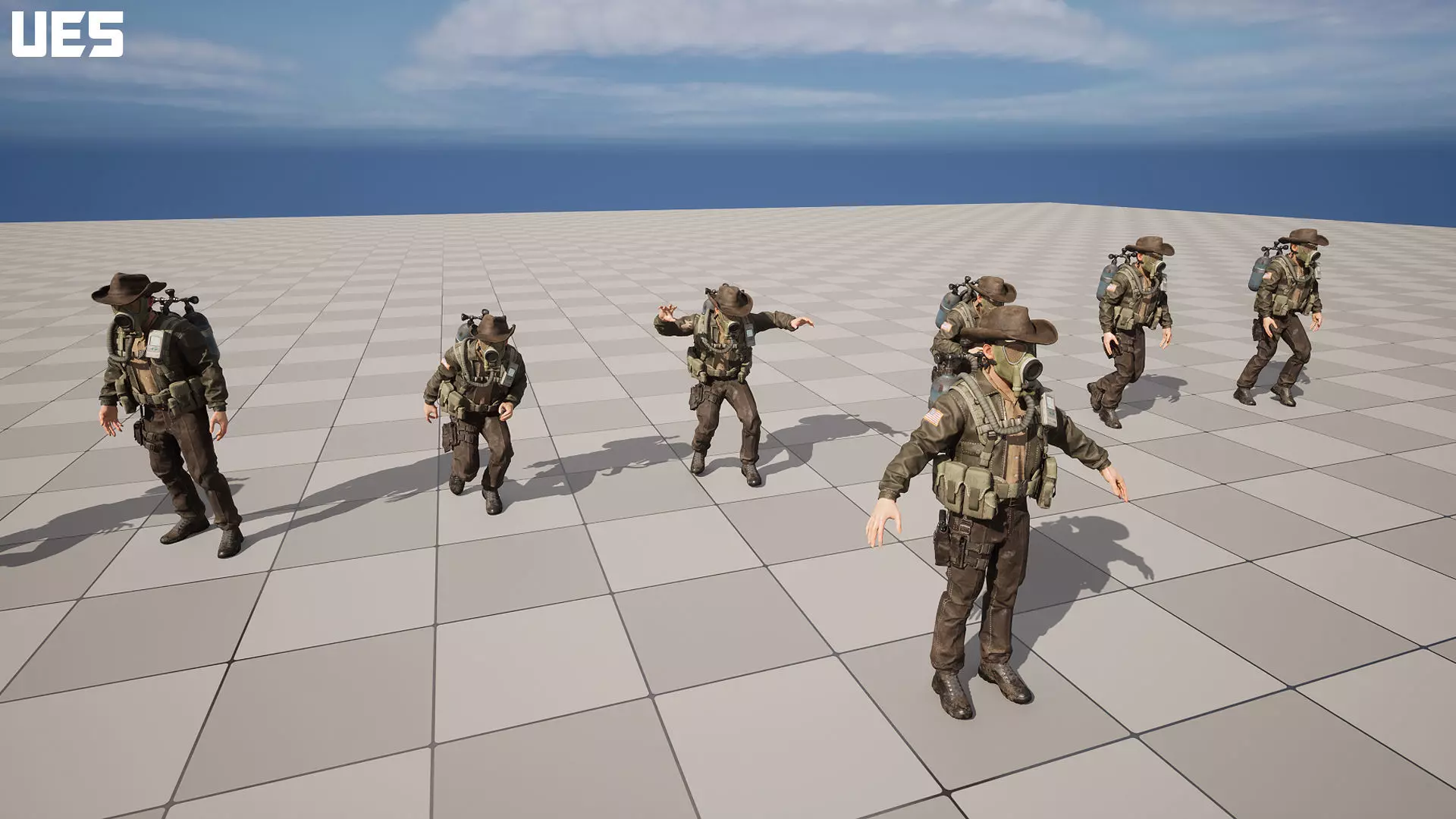 Post-Apocalyptic Sheriff Survivor modular Low-poly 3D model_15