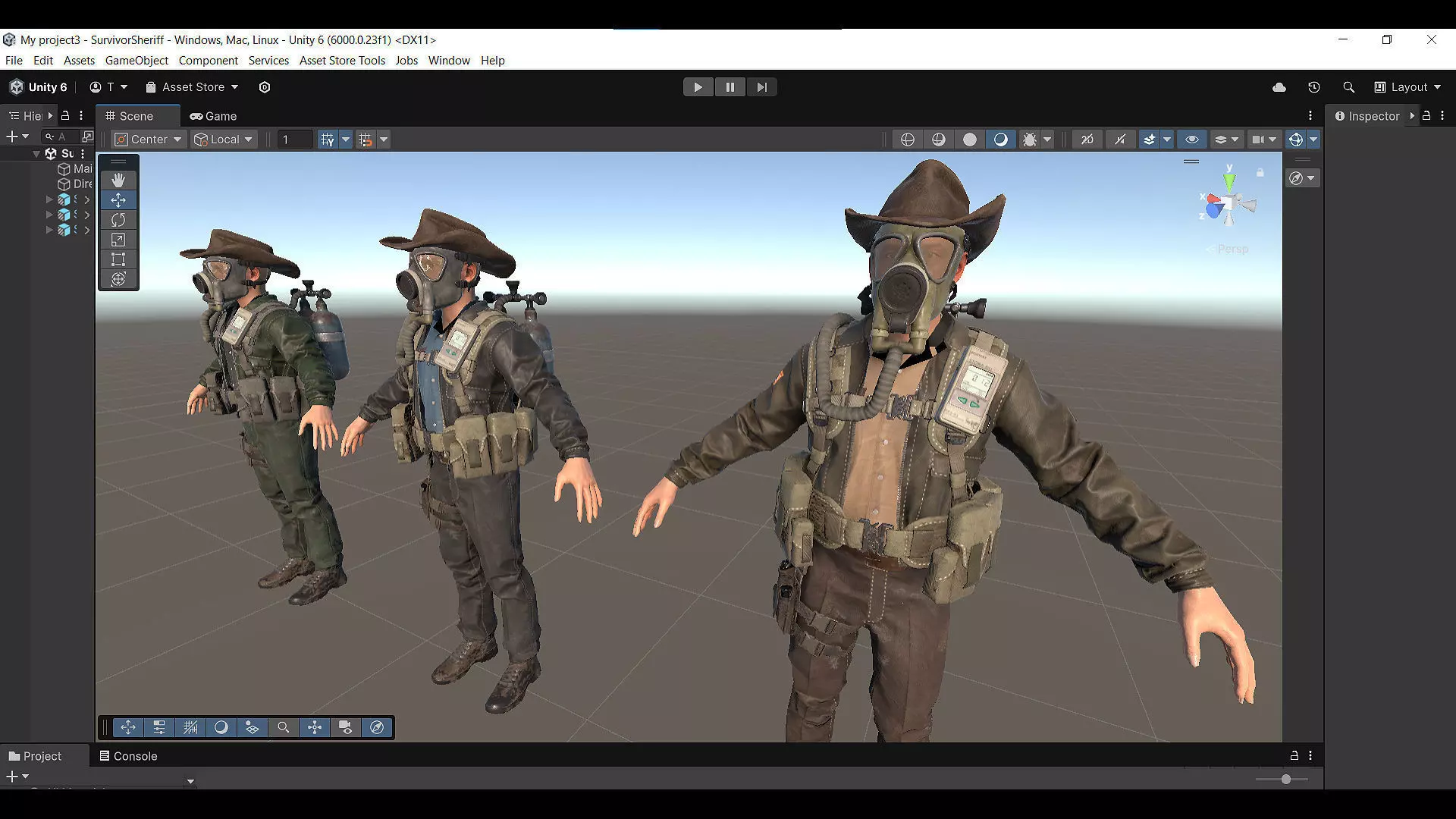 Post-Apocalyptic Sheriff Survivor modular Low-poly 3D model_26