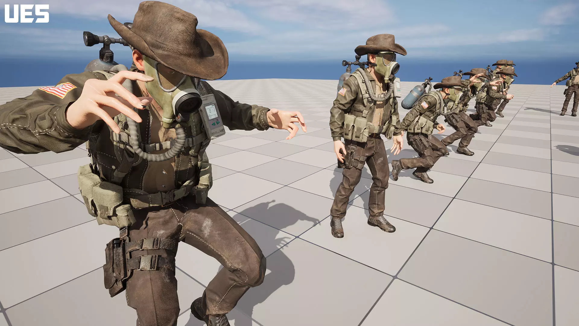 Post-Apocalyptic Sheriff Survivor modular Low-poly 3D model_12