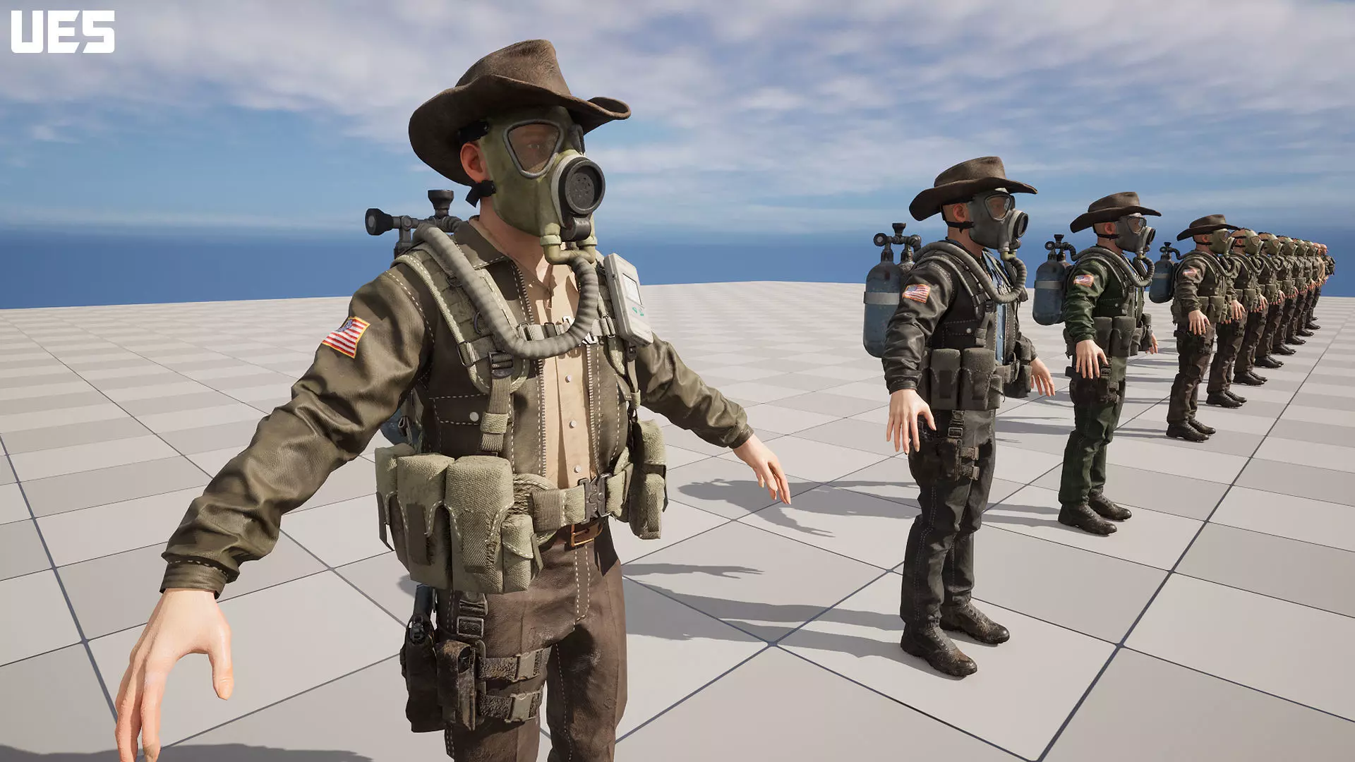 Post-Apocalyptic Sheriff Survivor modular Low-poly 3D model_17