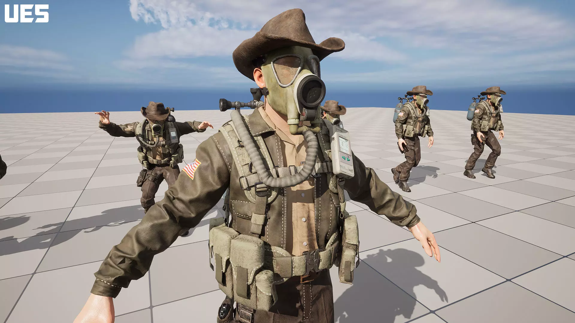 Post-Apocalyptic Sheriff Survivor modular Low-poly 3D model_11