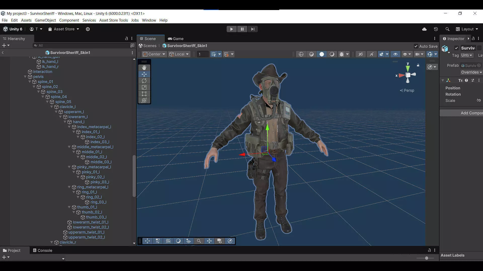 Post-Apocalyptic Sheriff Survivor modular Low-poly 3D model_31