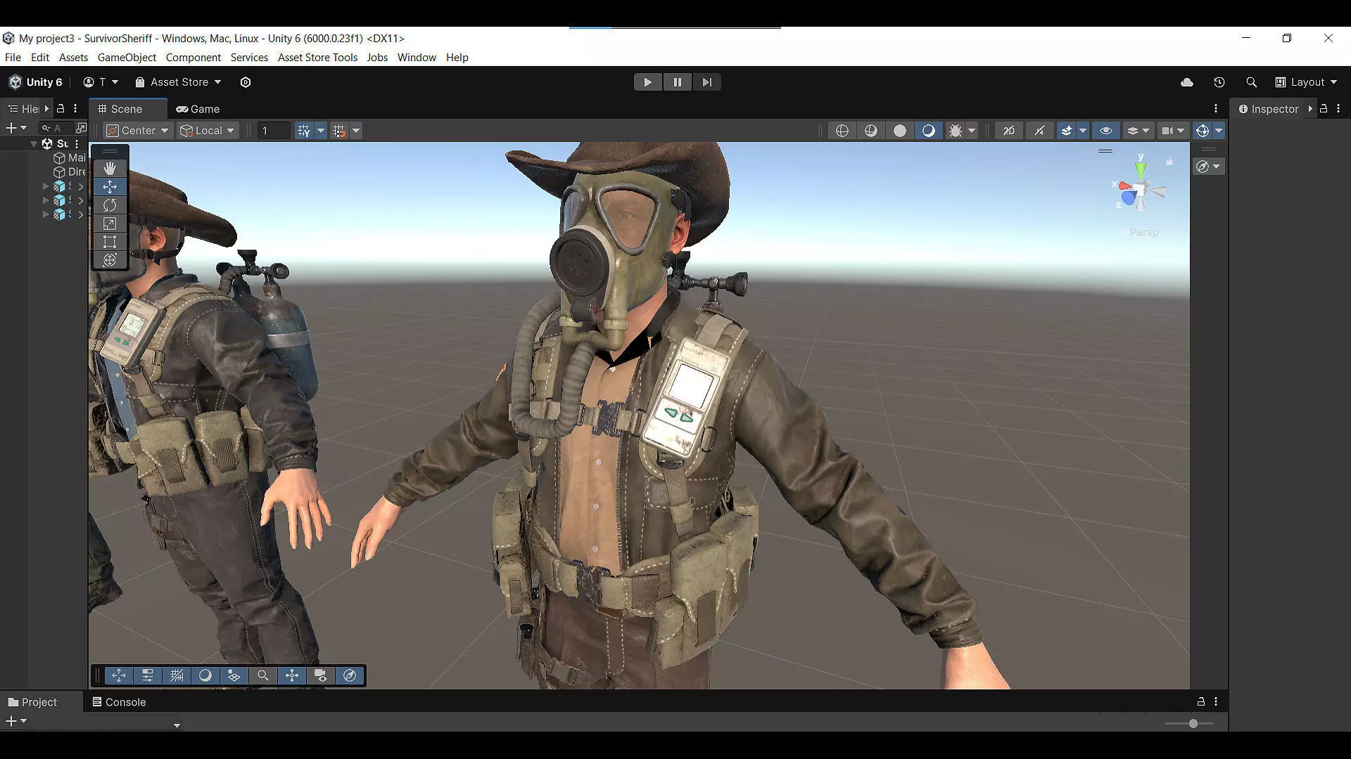 Post-Apocalyptic Sheriff Survivor modular Low-poly 3D model_28