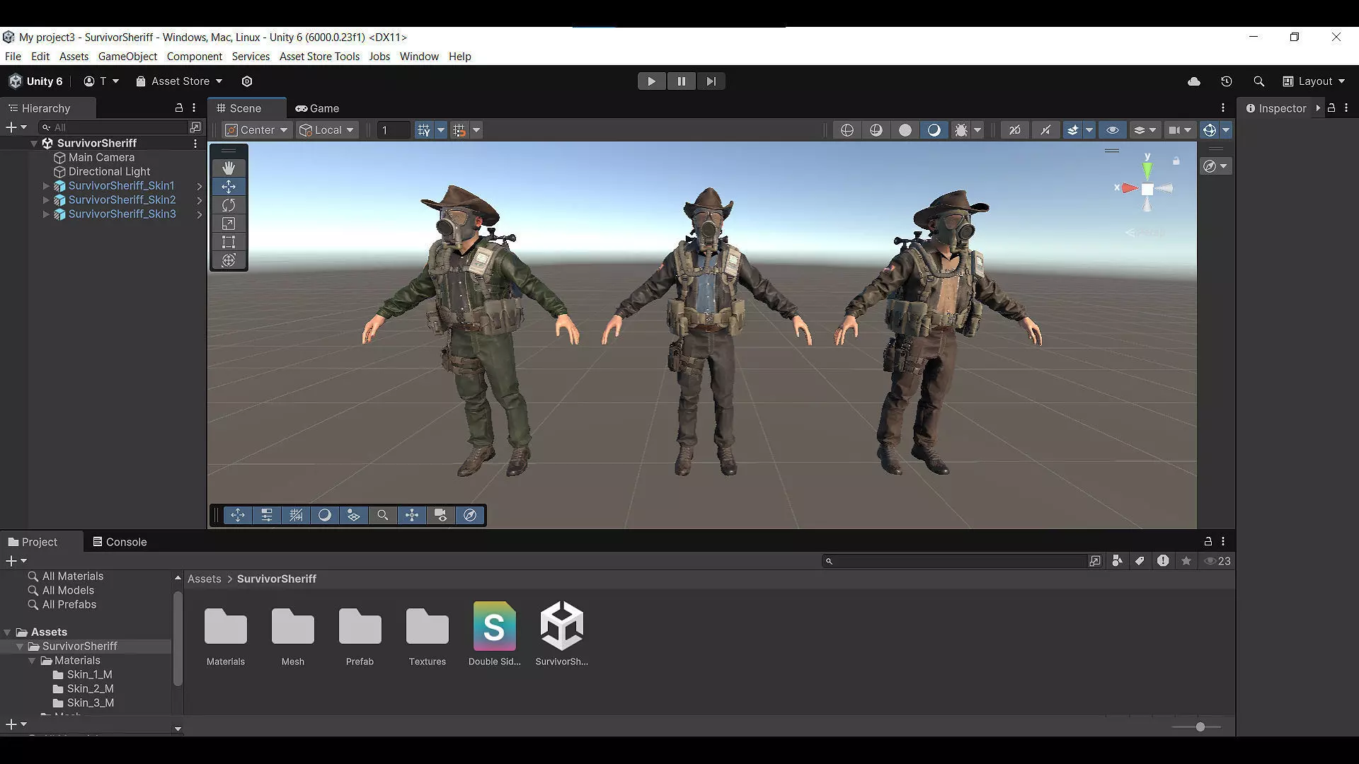 Post-Apocalyptic Sheriff Survivor modular Low-poly 3D model_30