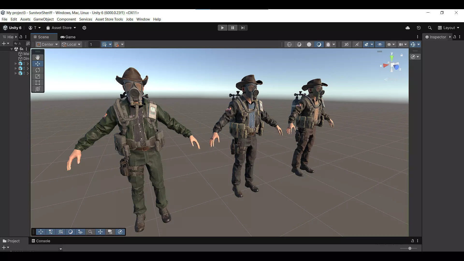 Post-Apocalyptic Sheriff Survivor modular Low-poly 3D model_27
